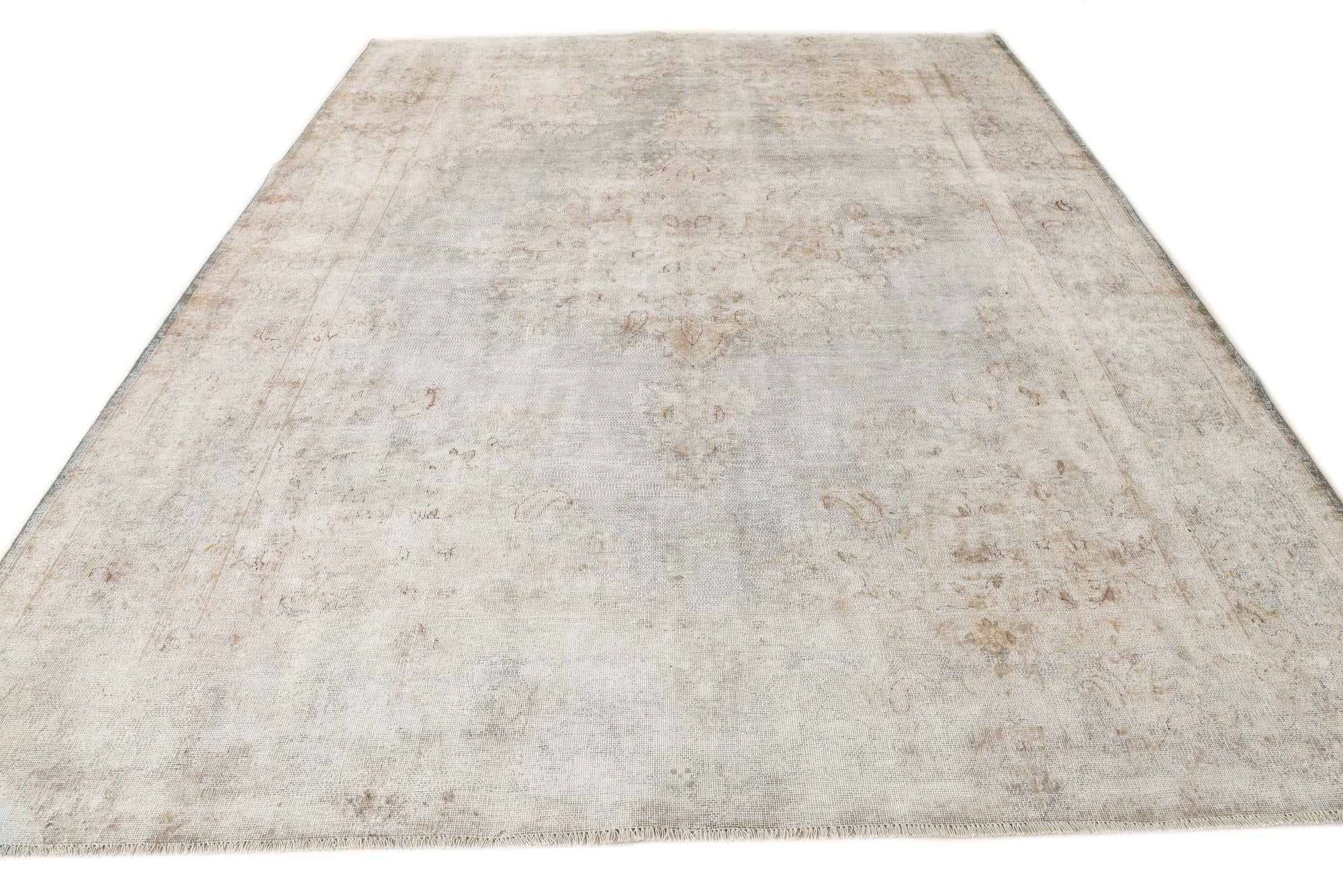 9' x 11' 9 Hand Knotted Ultra Vintage Persian Wool Rug
