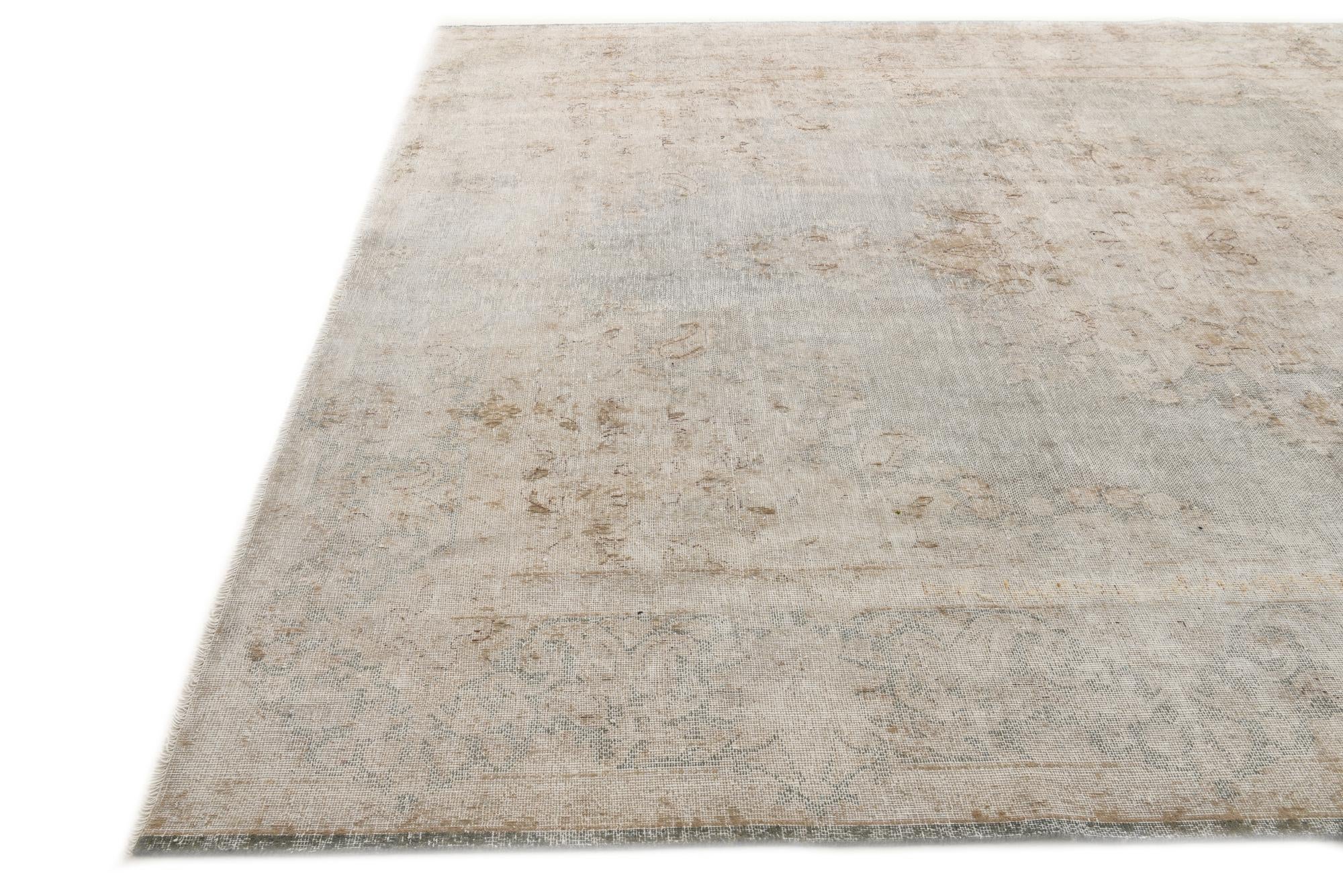 9' x 11' 9 Hand Knotted Ultra Vintage Persian Wool Rug
