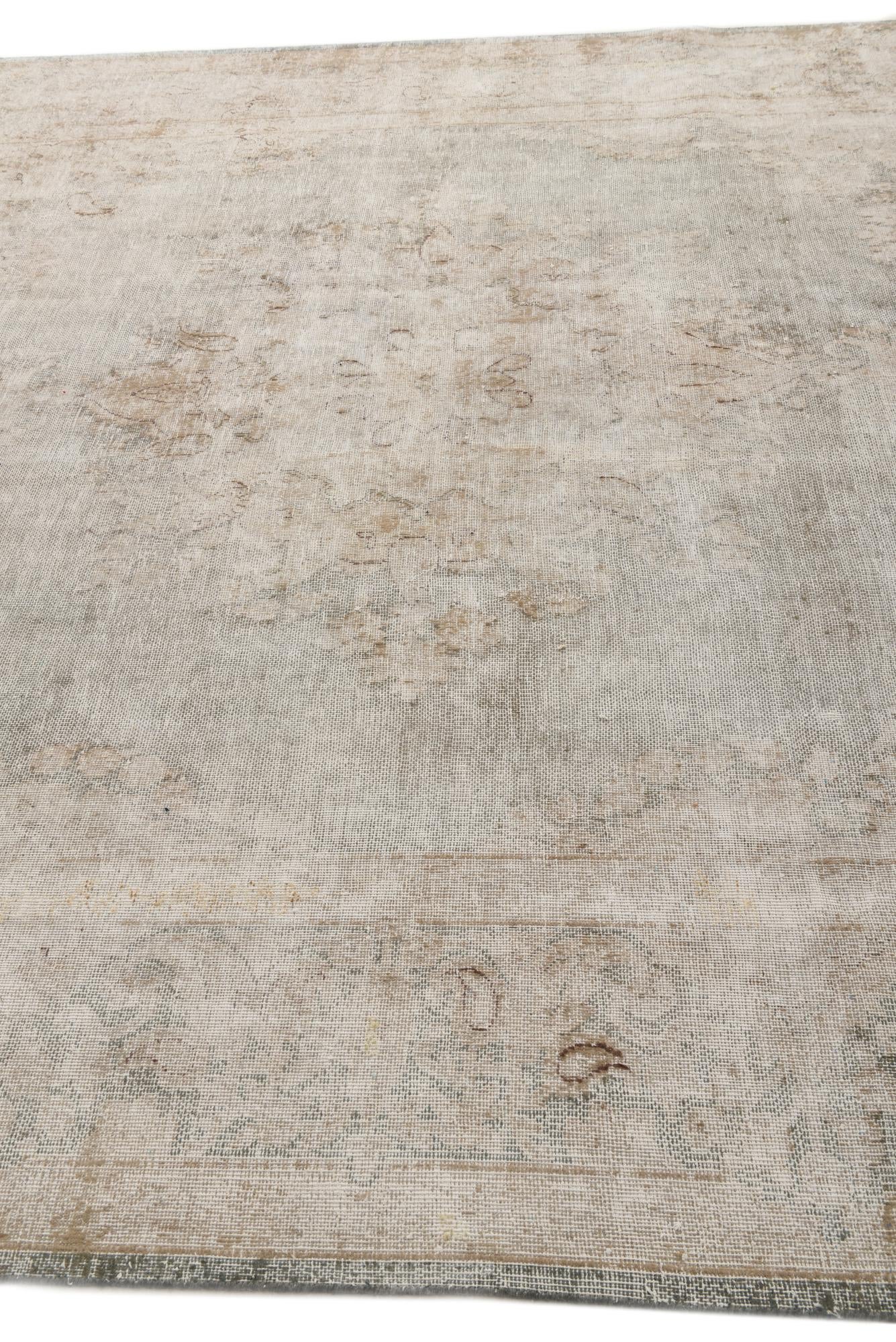 9' x 11' 9 Hand Knotted Ultra Vintage Persian Wool Rug