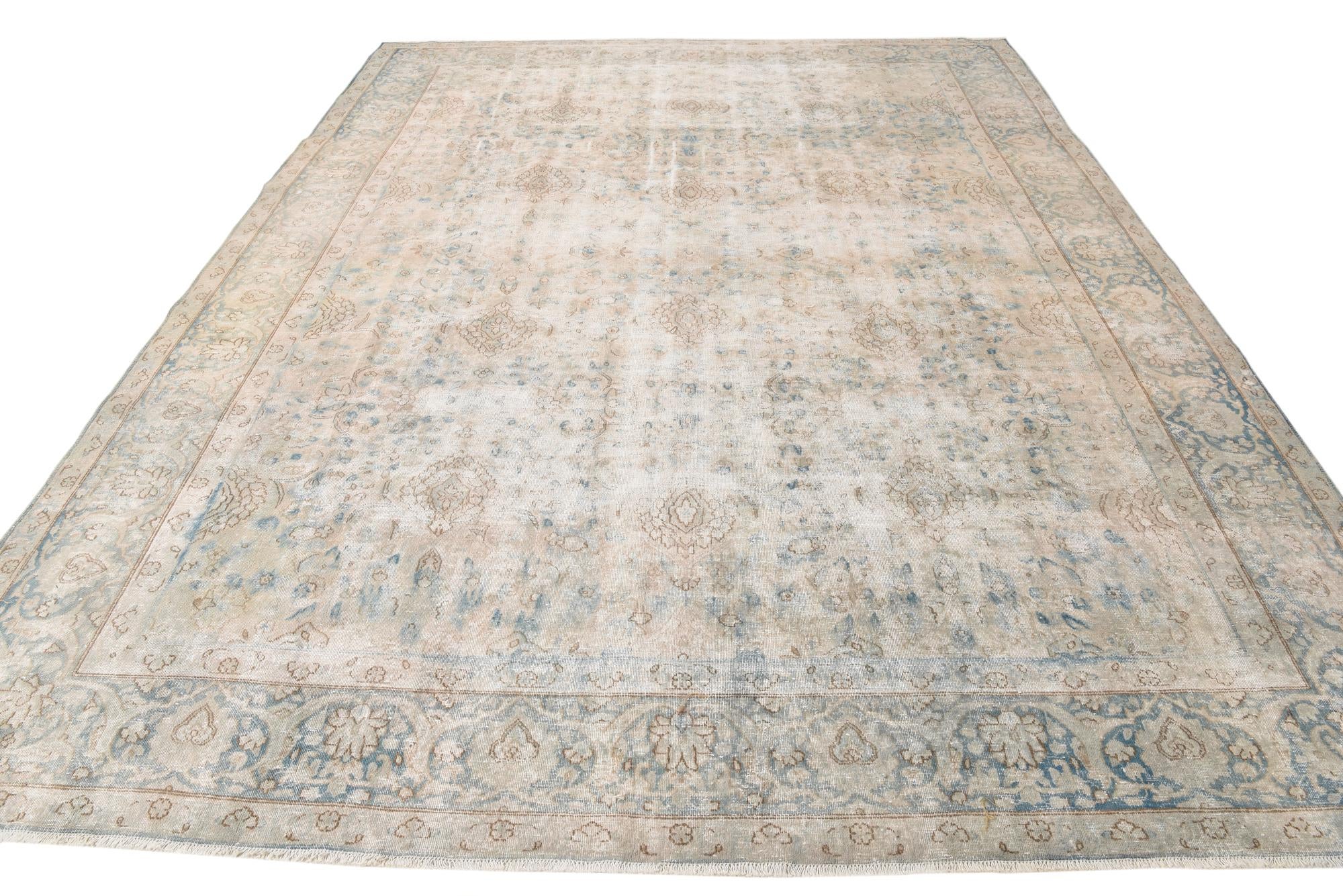 9' 7 x 12' 9 Hand Knotted Ultra Vintage Persian Wool Rug