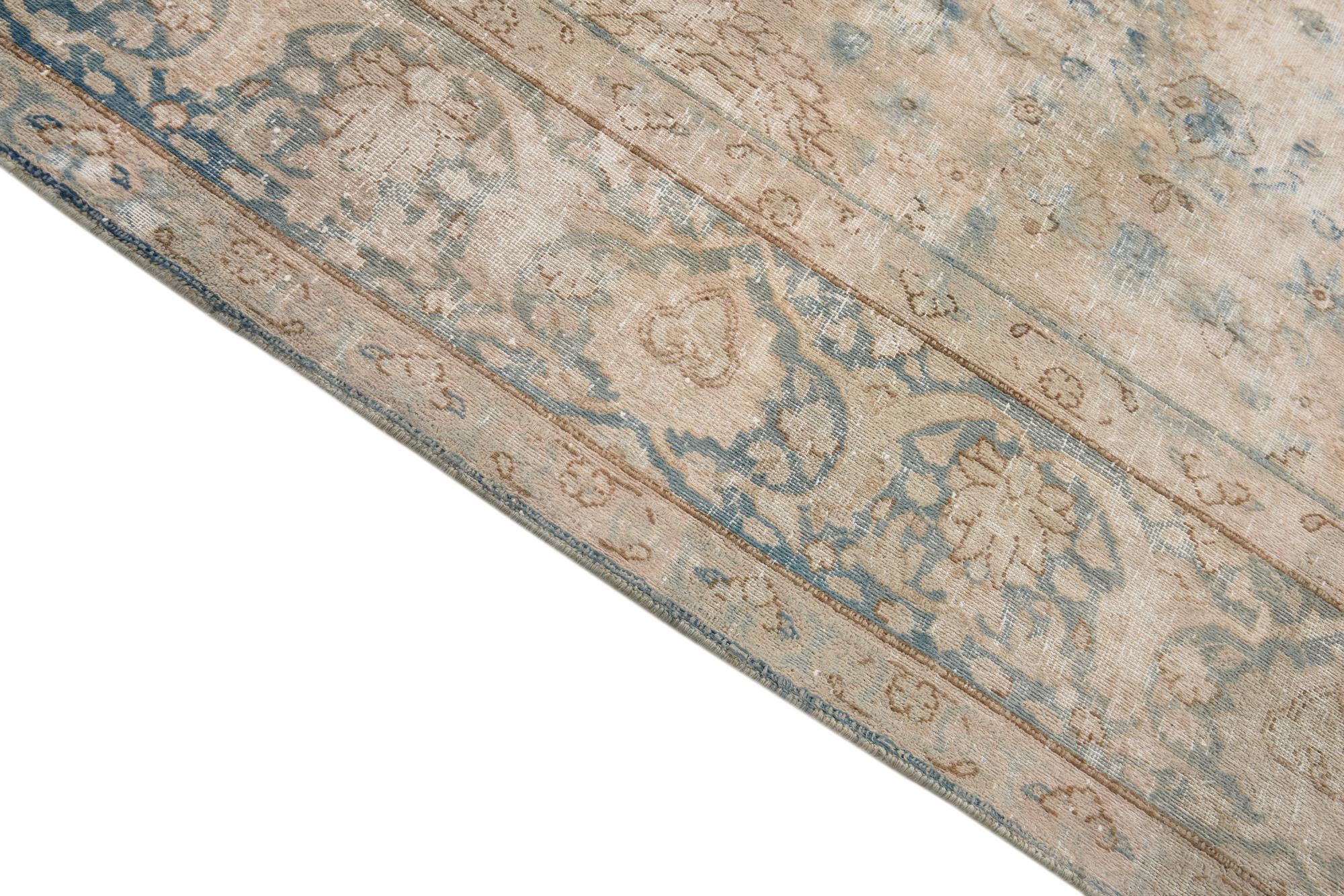 9' 7 x 12' 9 Hand Knotted Ultra Vintage Persian Wool Rug