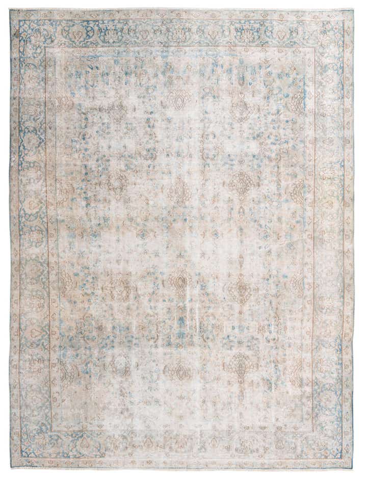 9' 7 x 12' 9 Hand Knotted Ultra Vintage Persian Wool Rug