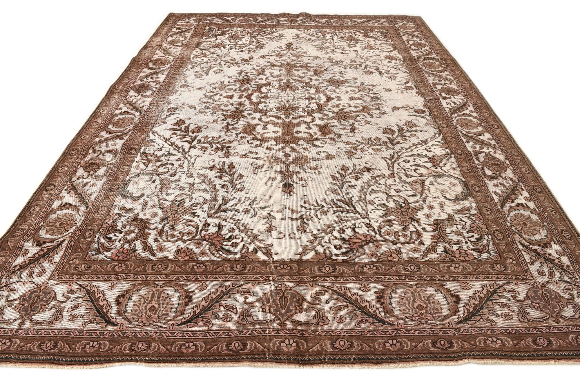 9' 3 x 13' 2 Hand Knotted Ultra Vintage Persian Wool Rug
