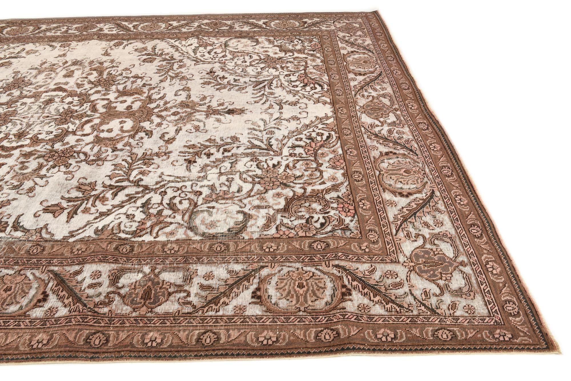 9' 3 x 13' 2 Hand Knotted Ultra Vintage Persian Wool Rug
