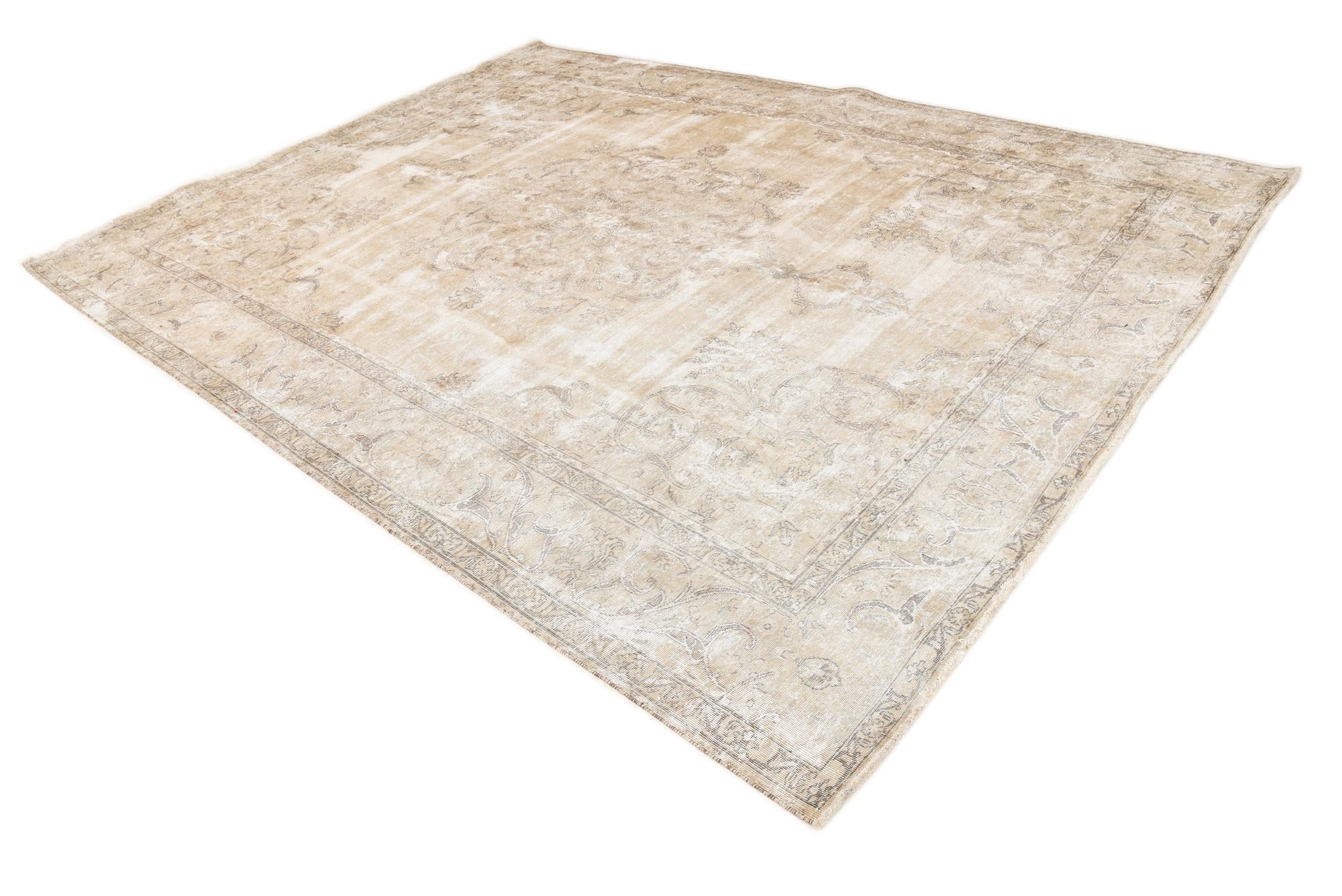 9' 7 x 12' 10 Hand Knotted Ultra Vintage Persian Wool Rug