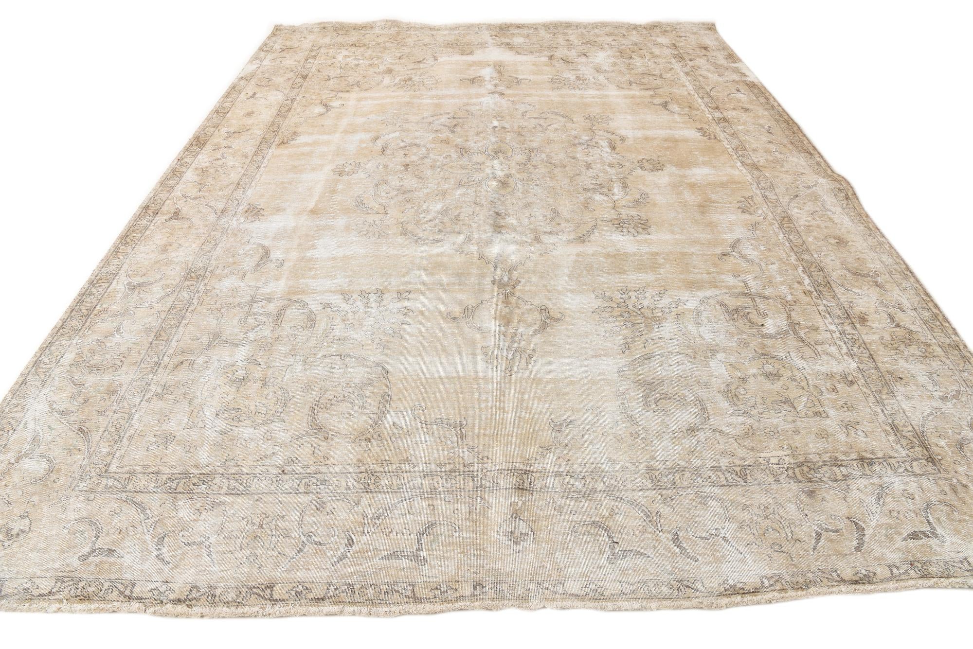 9' 7 x 12' 10 Hand Knotted Ultra Vintage Persian Wool Rug