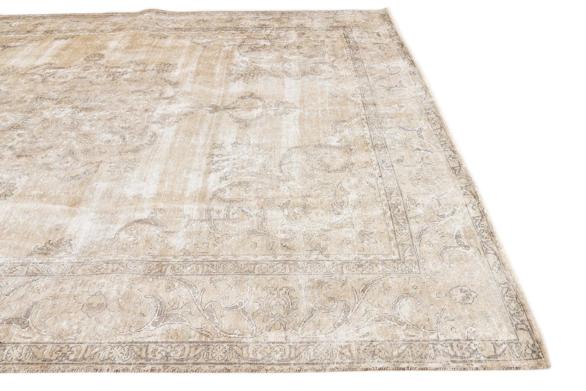 9' 7 x 12' 10 Hand Knotted Ultra Vintage Persian Wool Rug