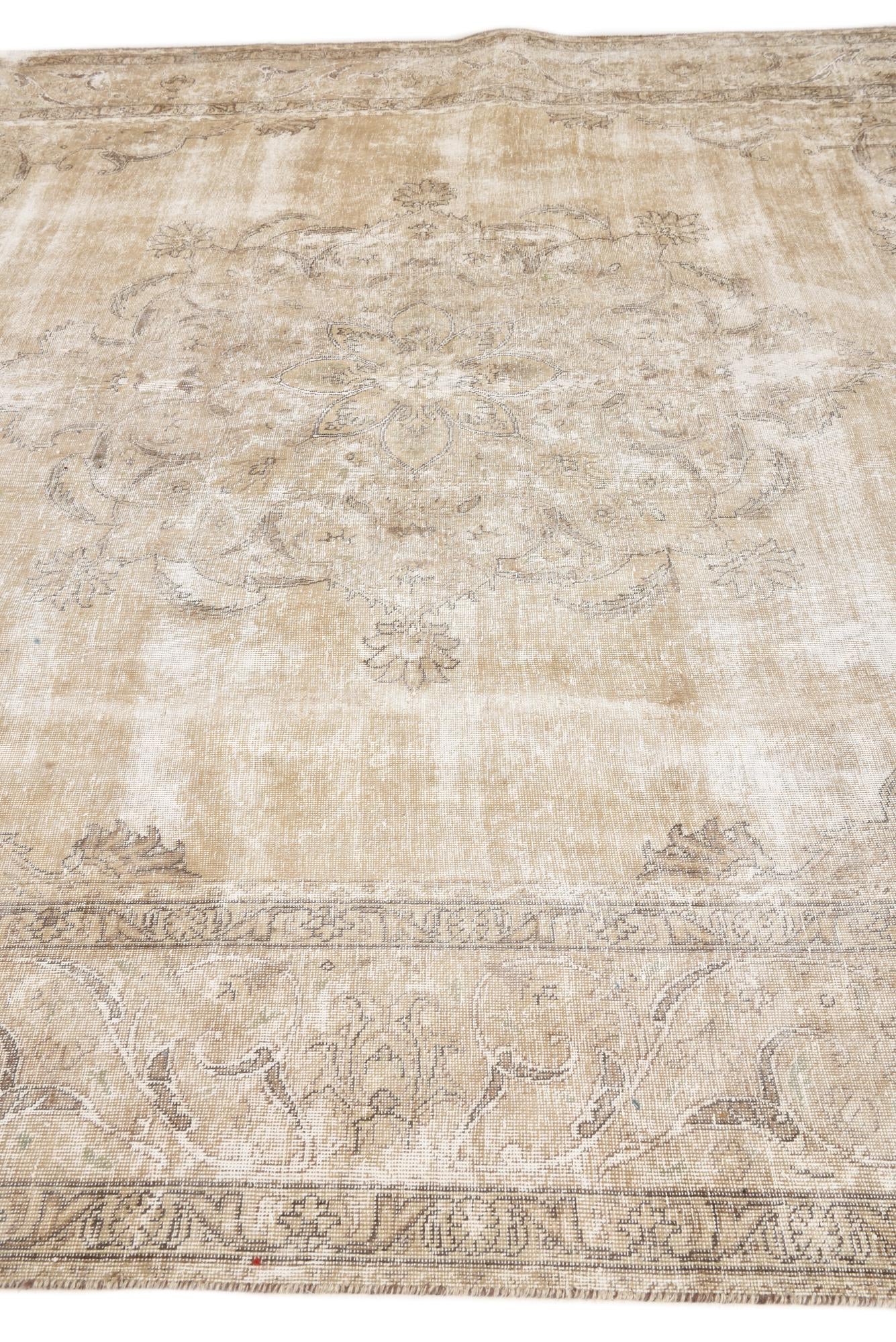 9' 7 x 12' 10 Hand Knotted Ultra Vintage Persian Wool Rug