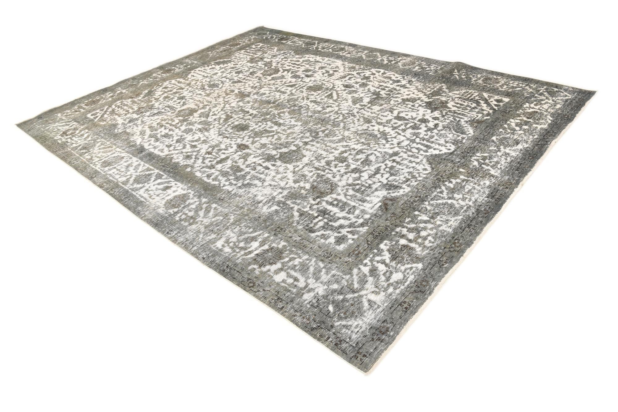 9' 5 x 12' 1 Hand Knotted Ultra Vintage Persian Wool Rug