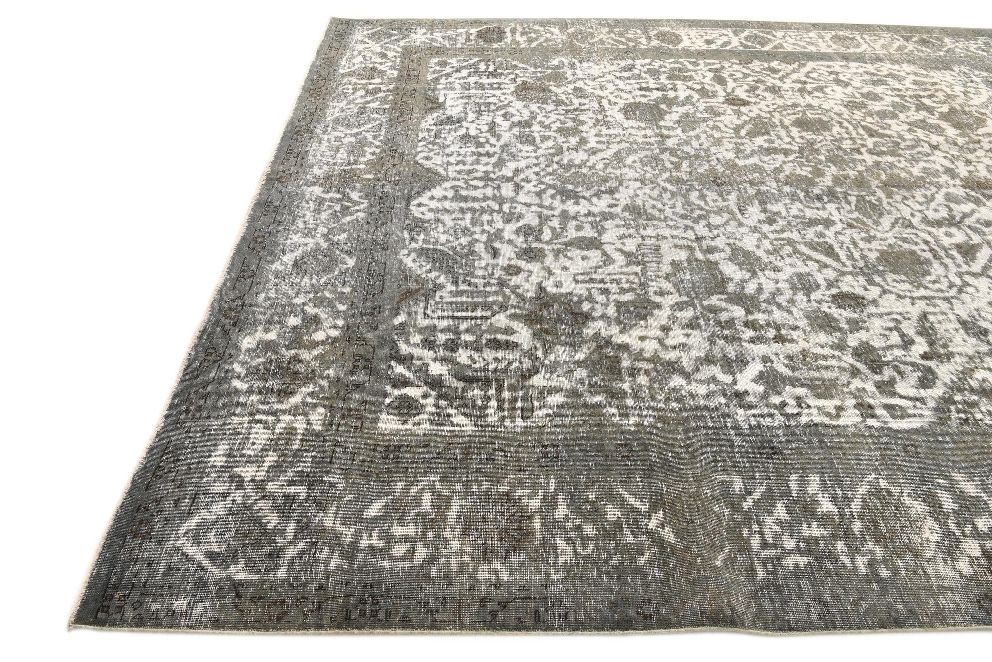 9' 5 x 12' 1 Hand Knotted Ultra Vintage Persian Wool Rug
