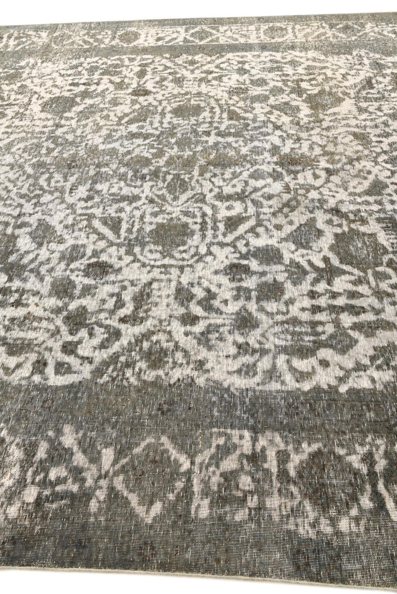 9' 5 x 12' 1 Hand Knotted Ultra Vintage Persian Wool Rug