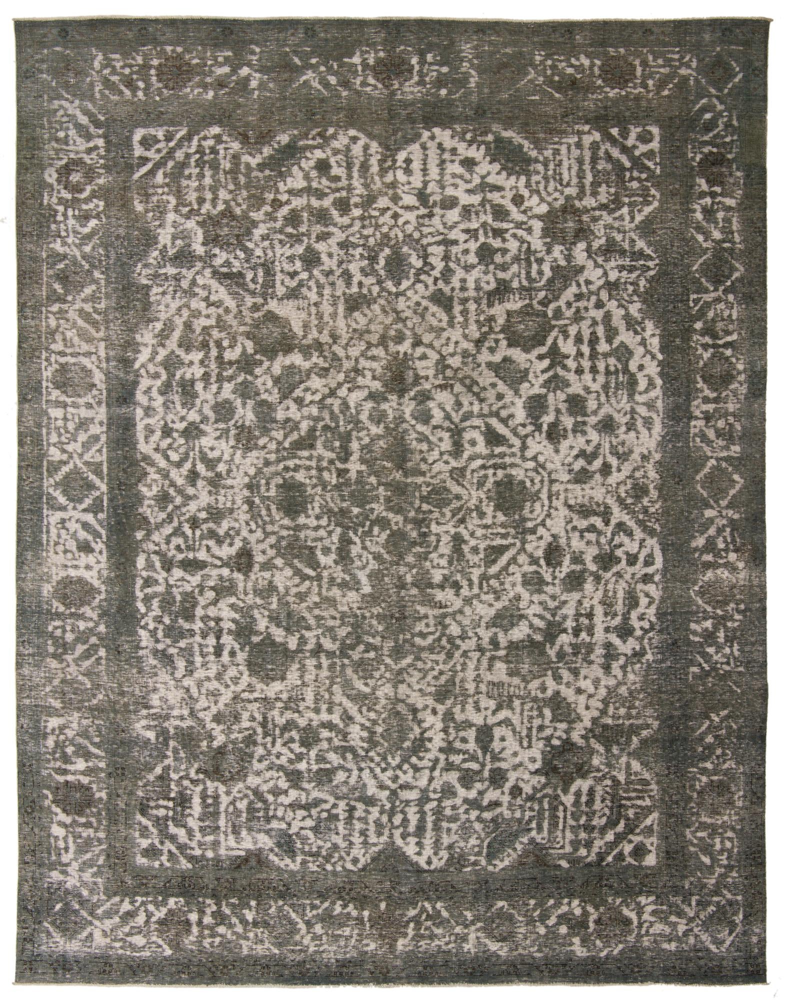 9' 5 x 12' 1 Hand Knotted Ultra Vintage Persian Wool Rug