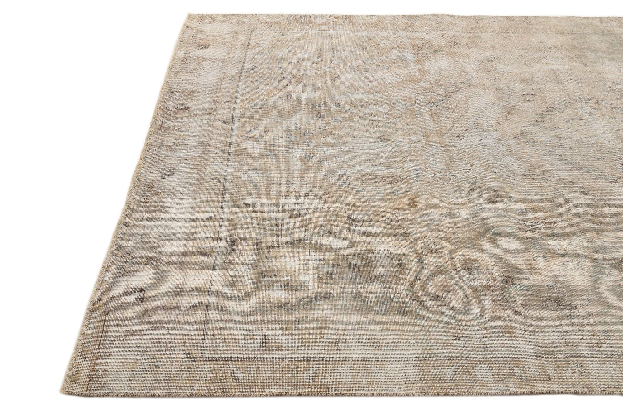 7' x 10' 9 Hand Knotted Ultra Vintage Persian Wool Rug