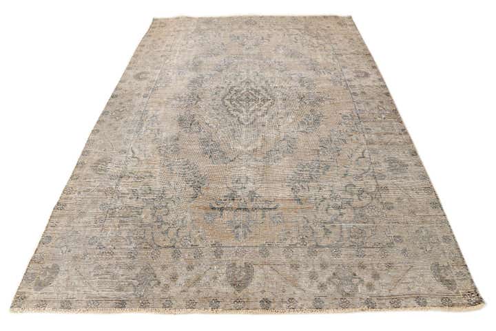 195cm x 285cm Hand Knotted Ultra Vintage Persian Wool Rug
