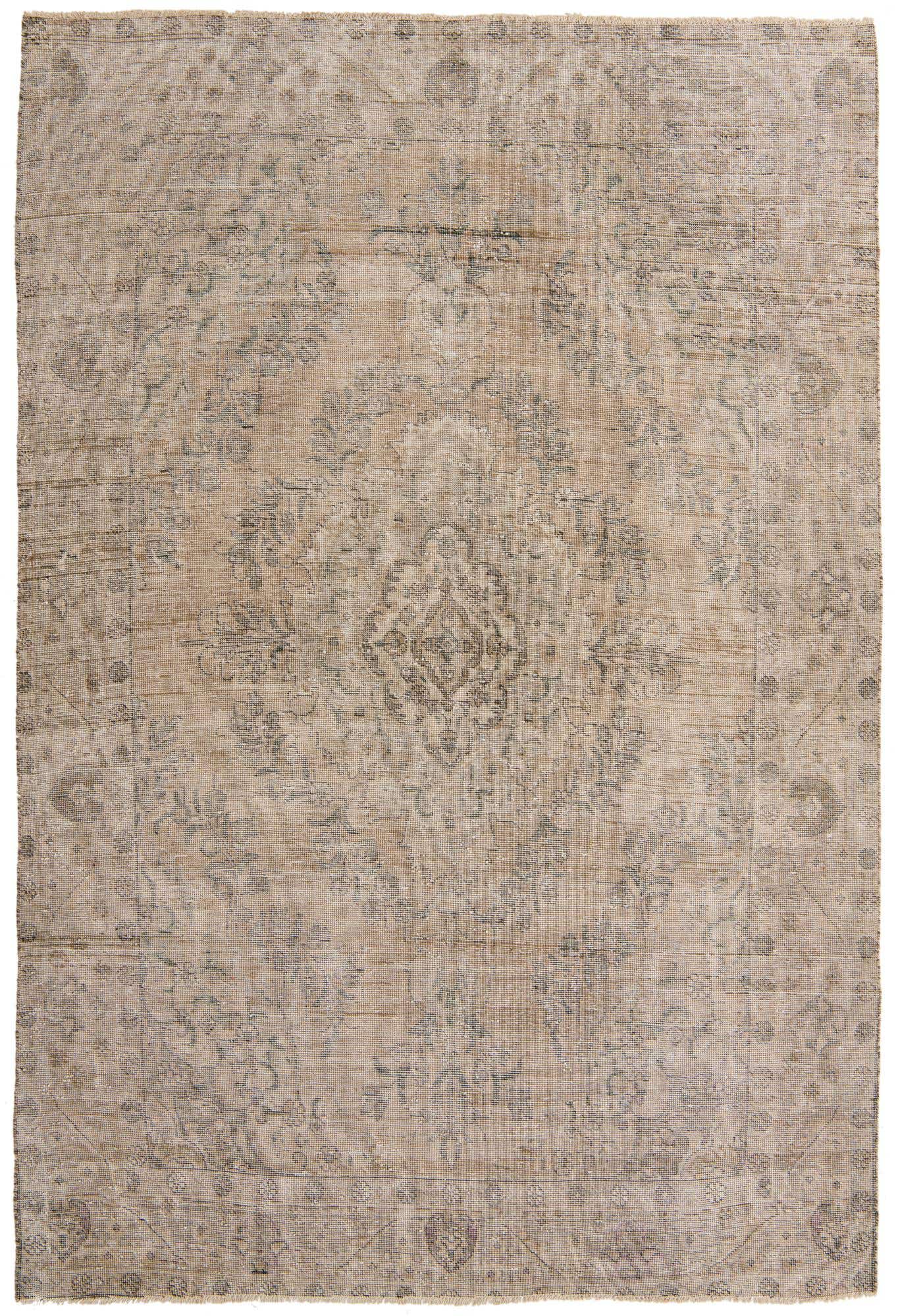 195cm x 285cm Hand Knotted Ultra Vintage Persian Wool Rug
