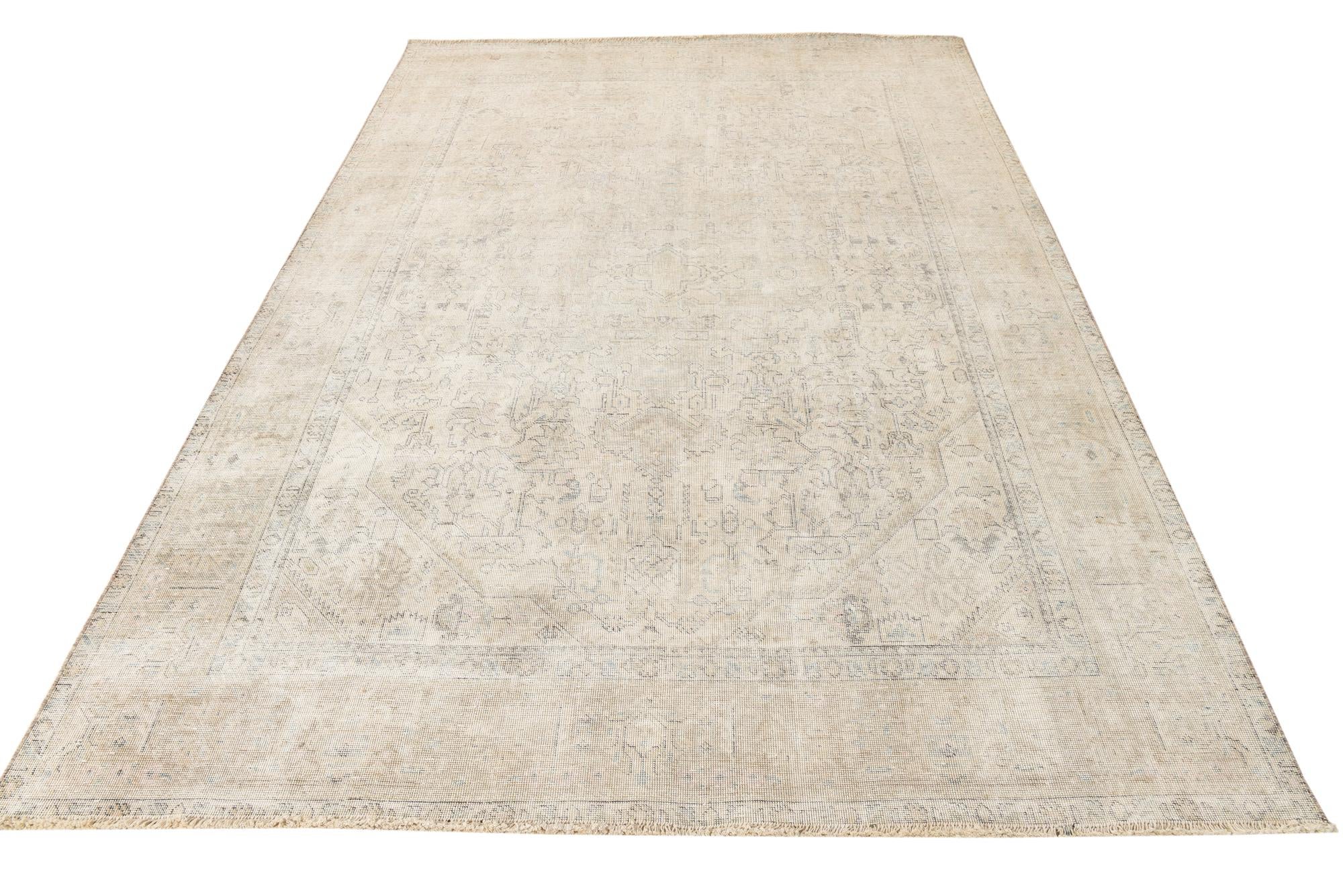 6' 3 x 9' 3 Hand Knotted Ultra Vintage Persian Wool Rug