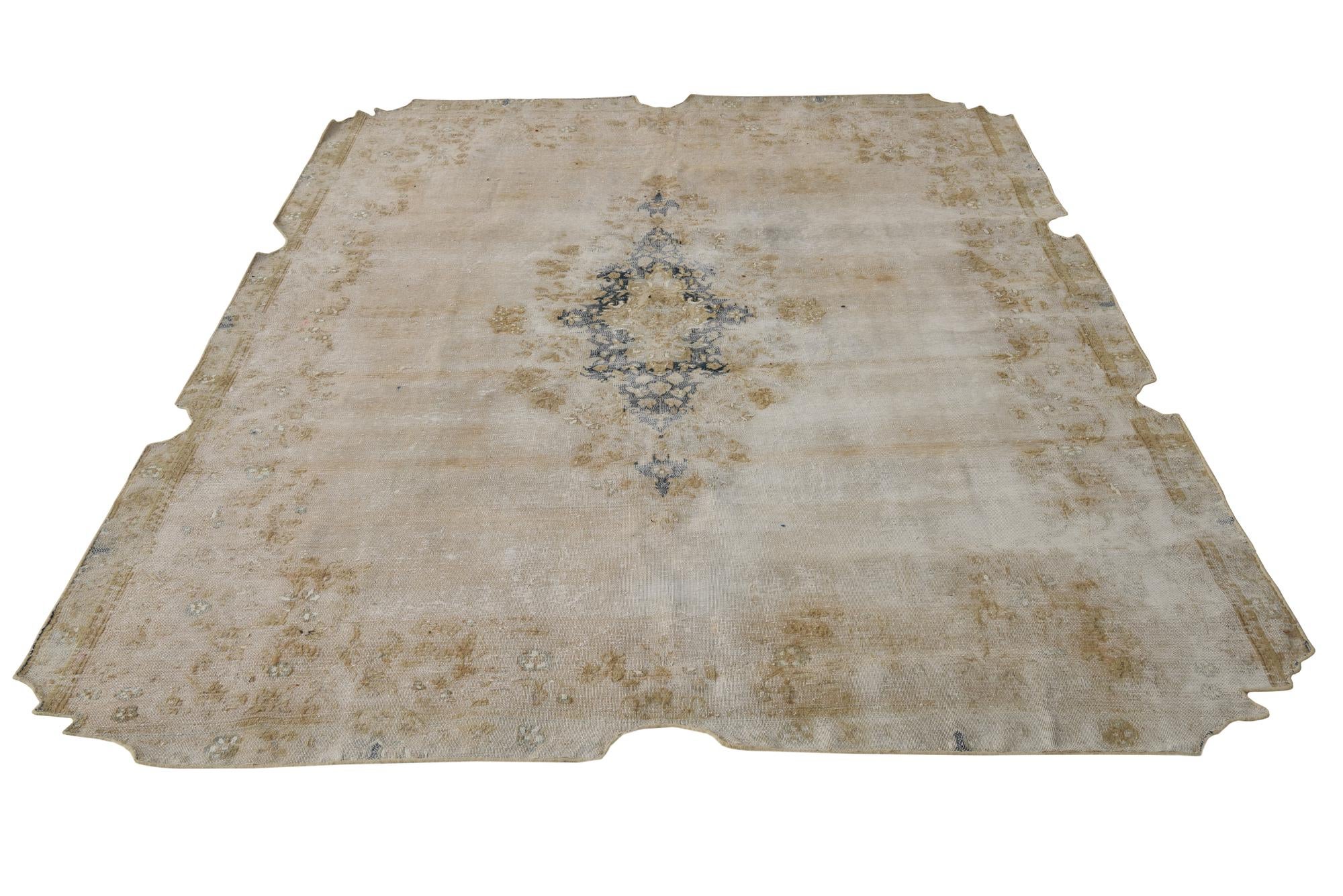 6' 8 x 9' 6 Hand Knotted Ultra Vintage Persian Wool Rug