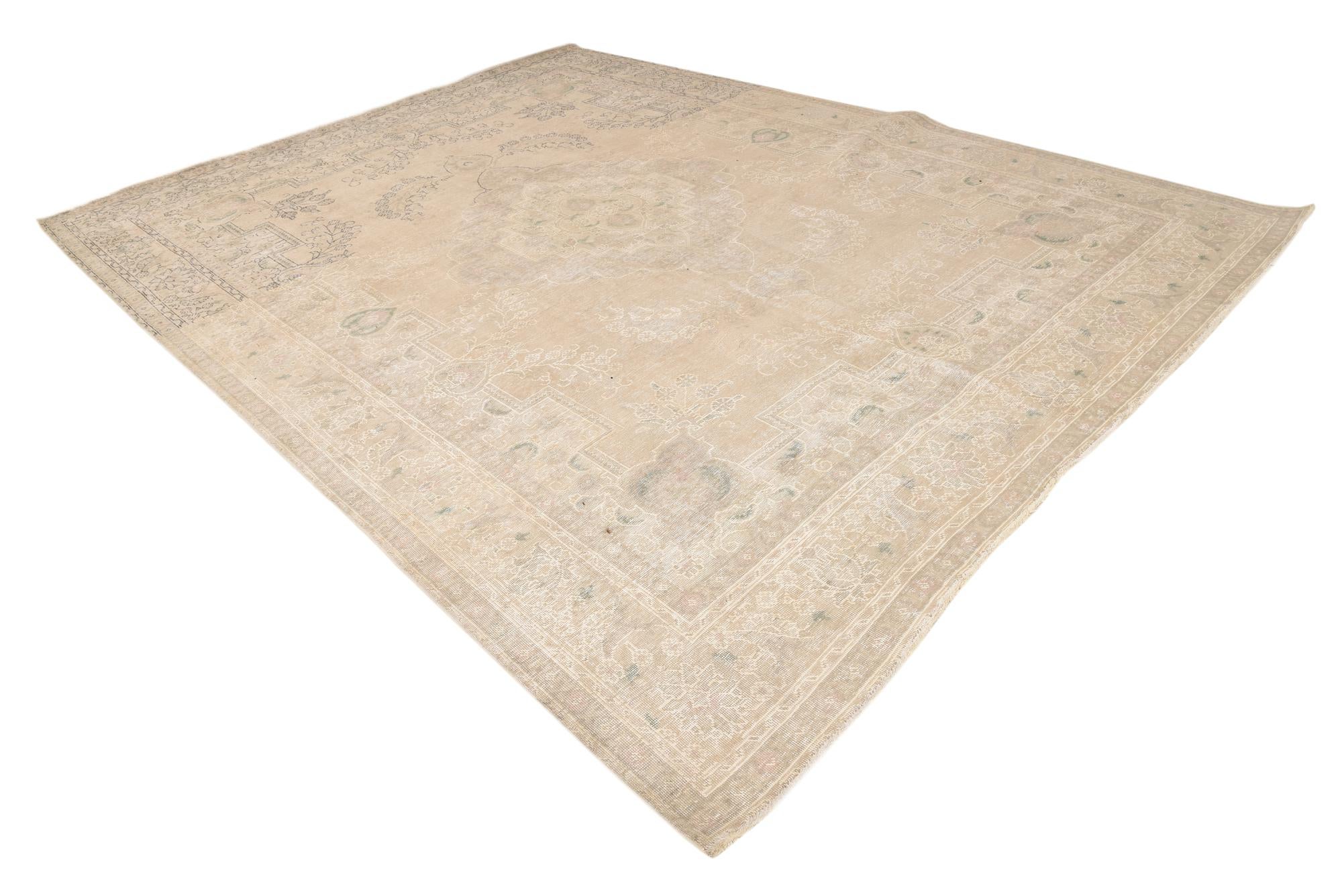 10' x 13' Hand Knotted Ultra Vintage Persian Wool Rug
