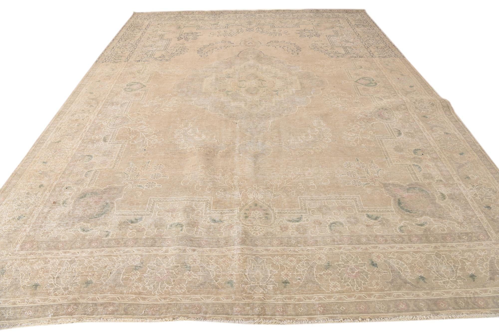 10' x 13' Hand Knotted Ultra Vintage Persian Wool Rug