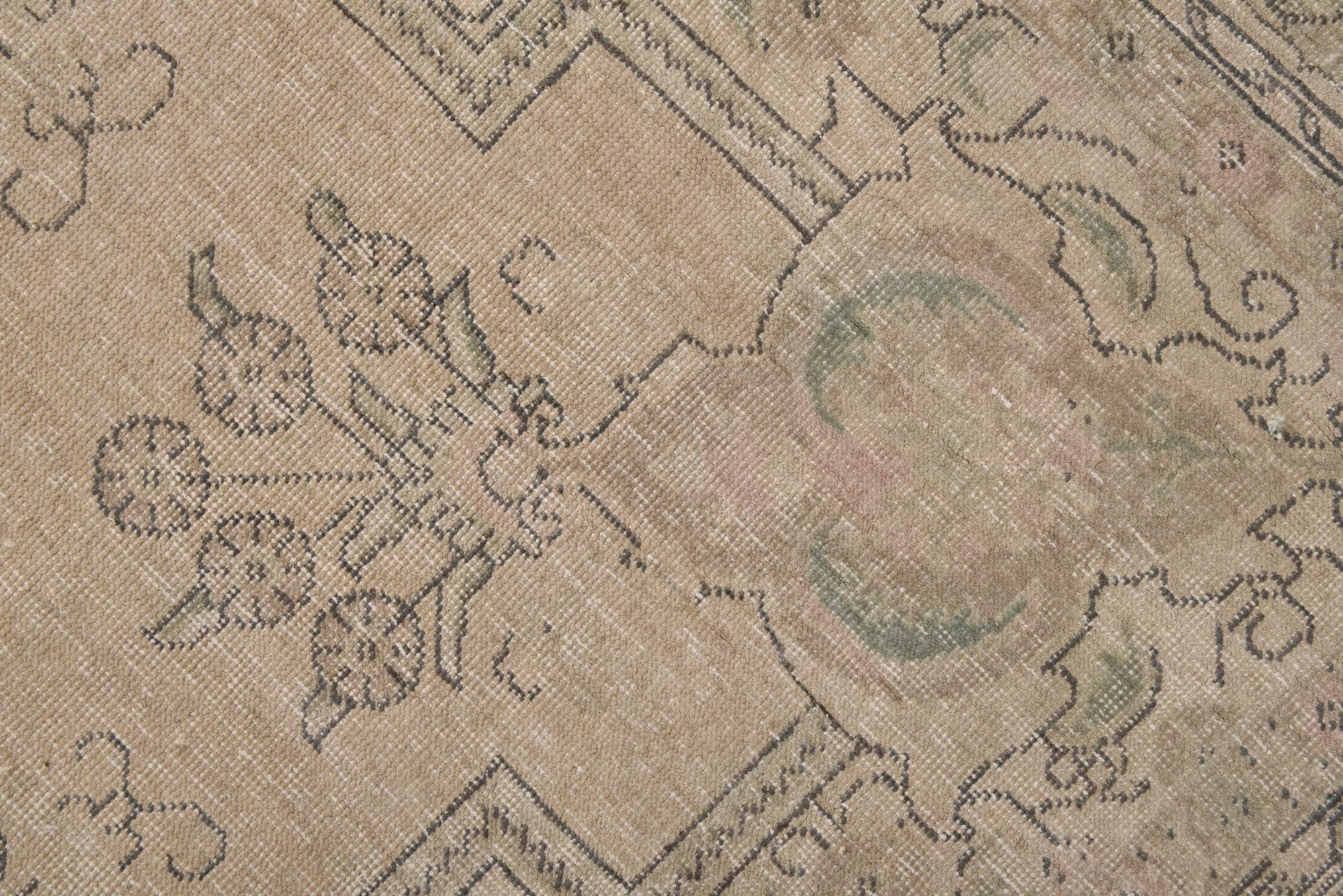 10' x 13' Hand Knotted Ultra Vintage Persian Wool Rug