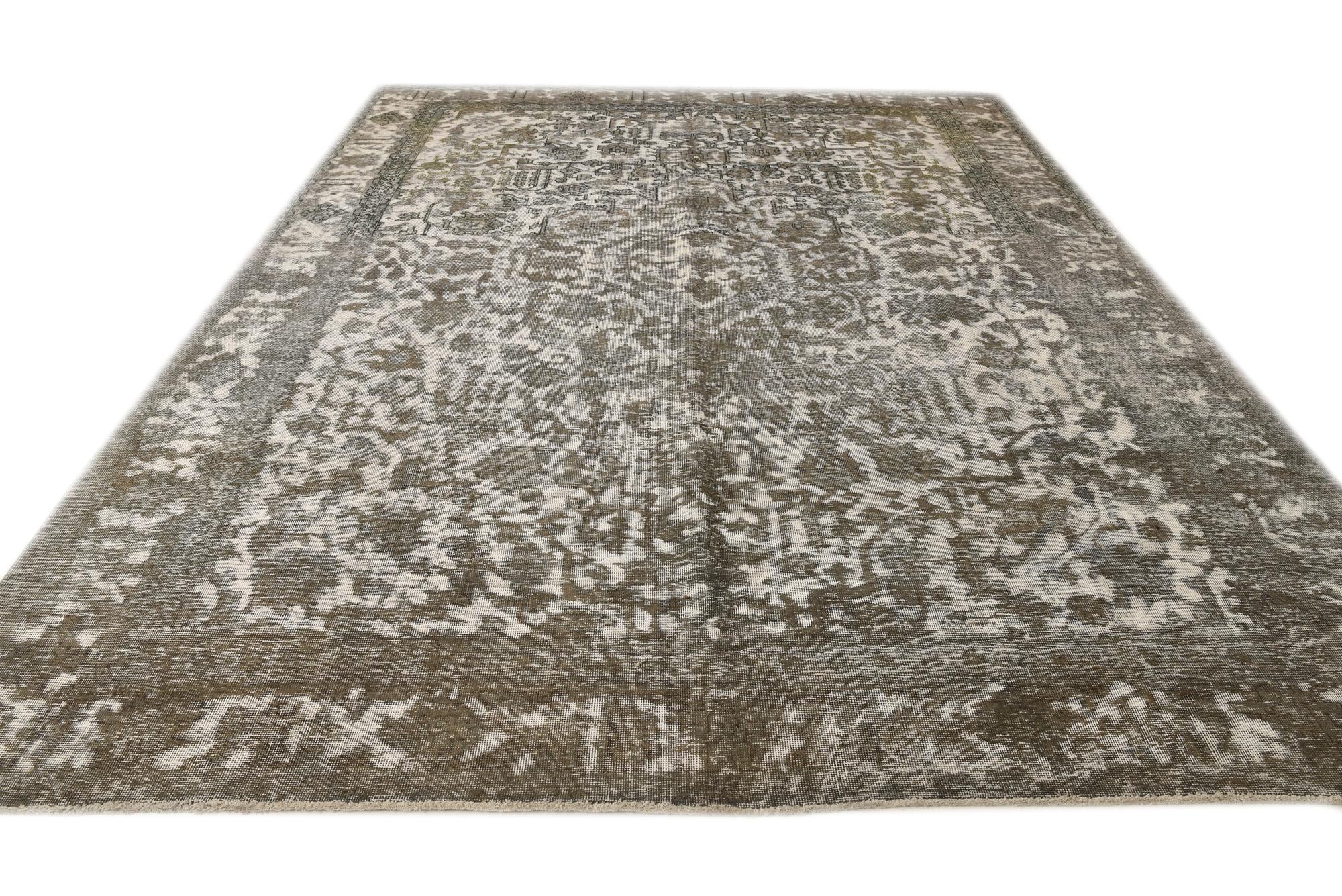 9' 5 x 12' 9 Hand Knotted Ultra Vintage Persian Wool Rug