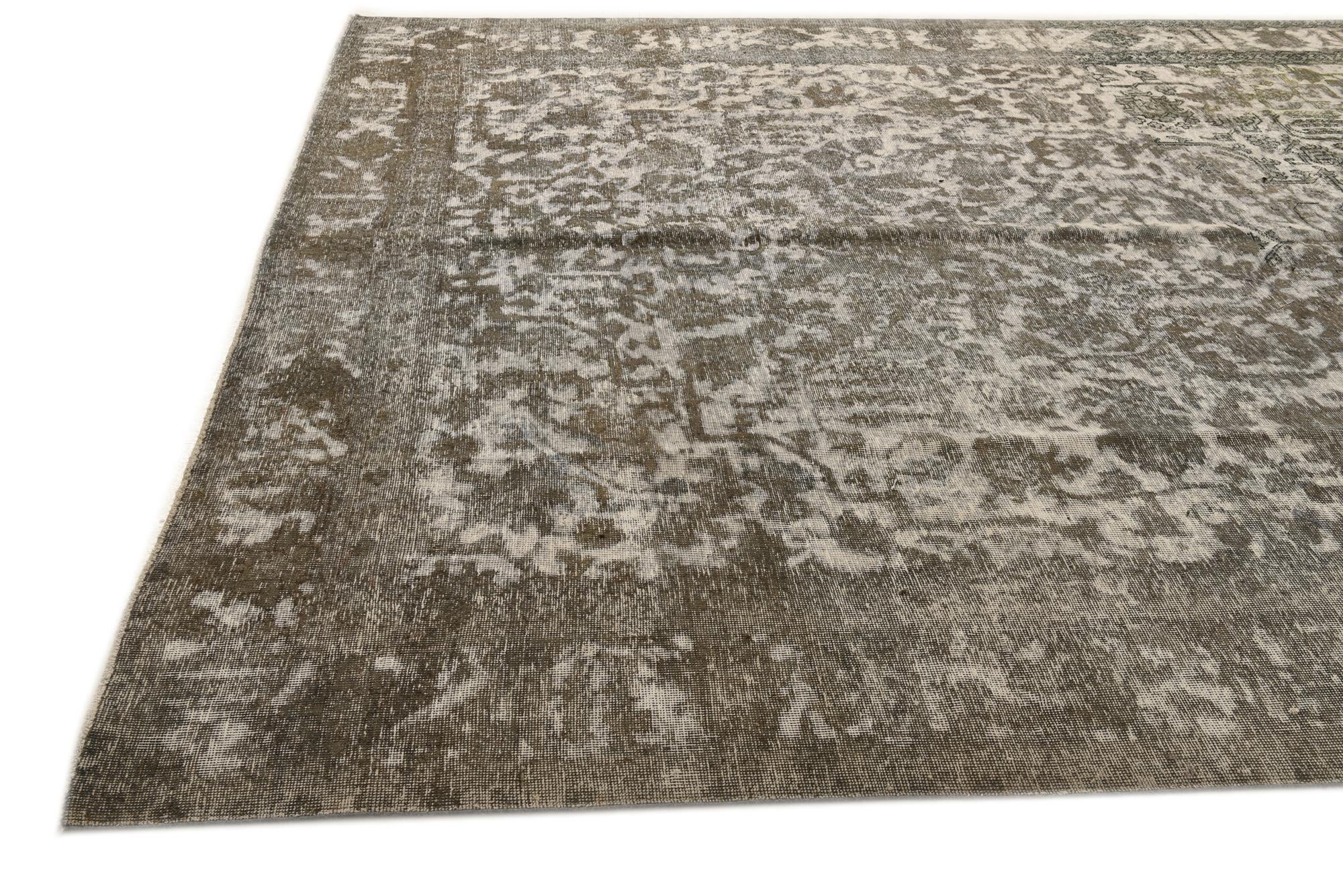 9' 5 x 12' 9 Hand Knotted Ultra Vintage Persian Wool Rug