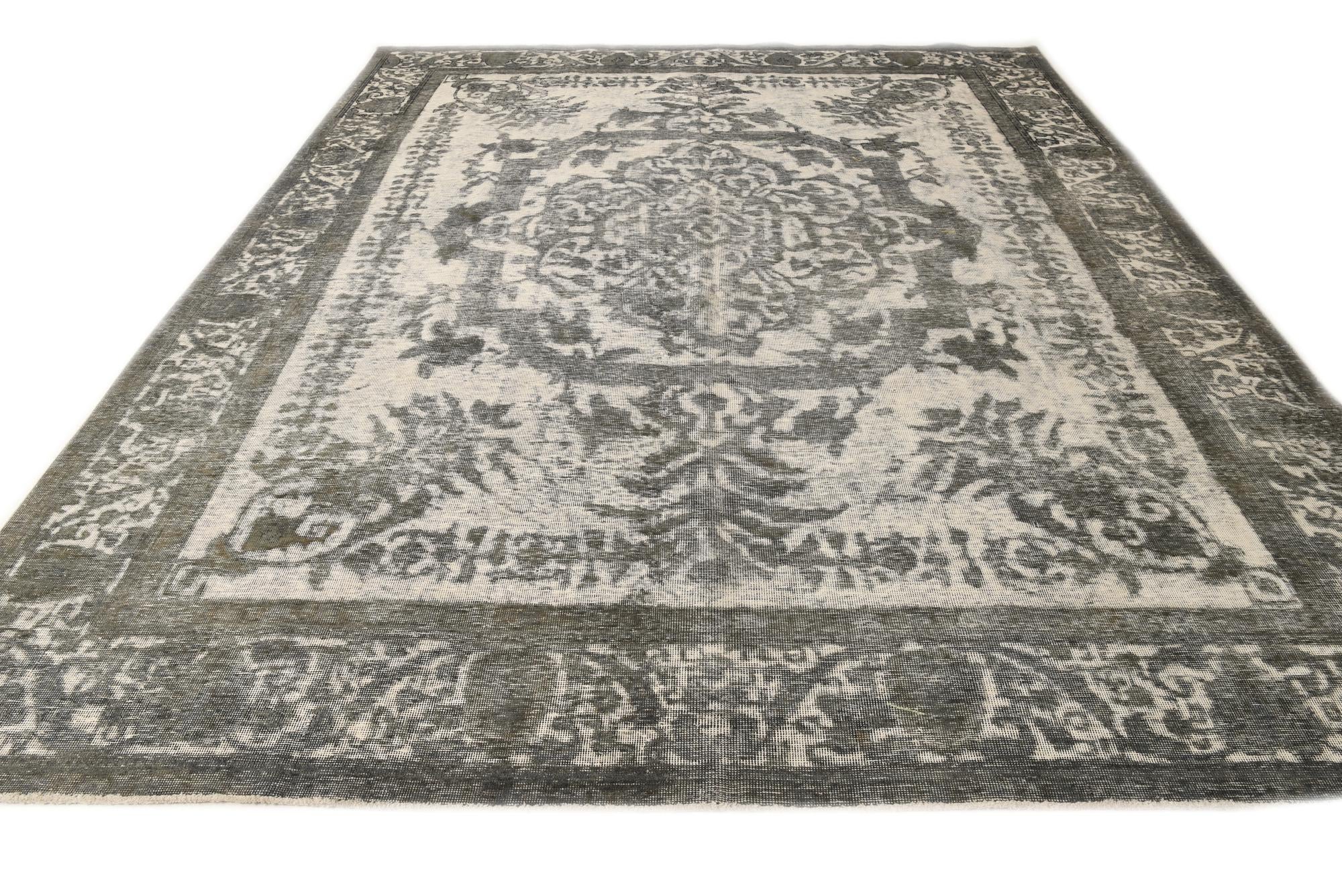 9' 5 x 12' 6 Hand Knotted Ultra Vintage Persian Wool Rug