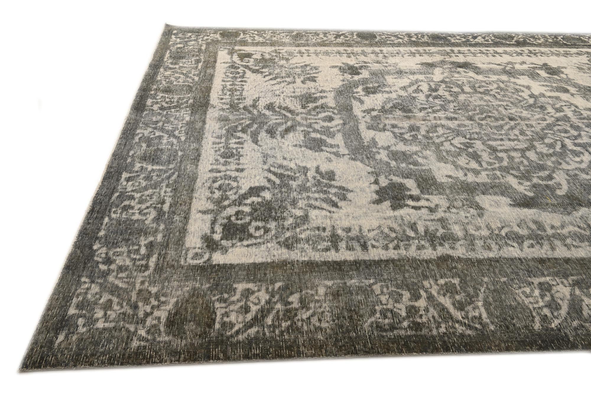 9' 5 x 12' 6 Hand Knotted Ultra Vintage Persian Wool Rug