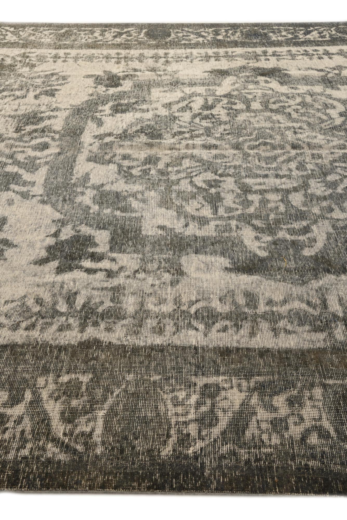 9' 5 x 12' 6 Hand Knotted Ultra Vintage Persian Wool Rug