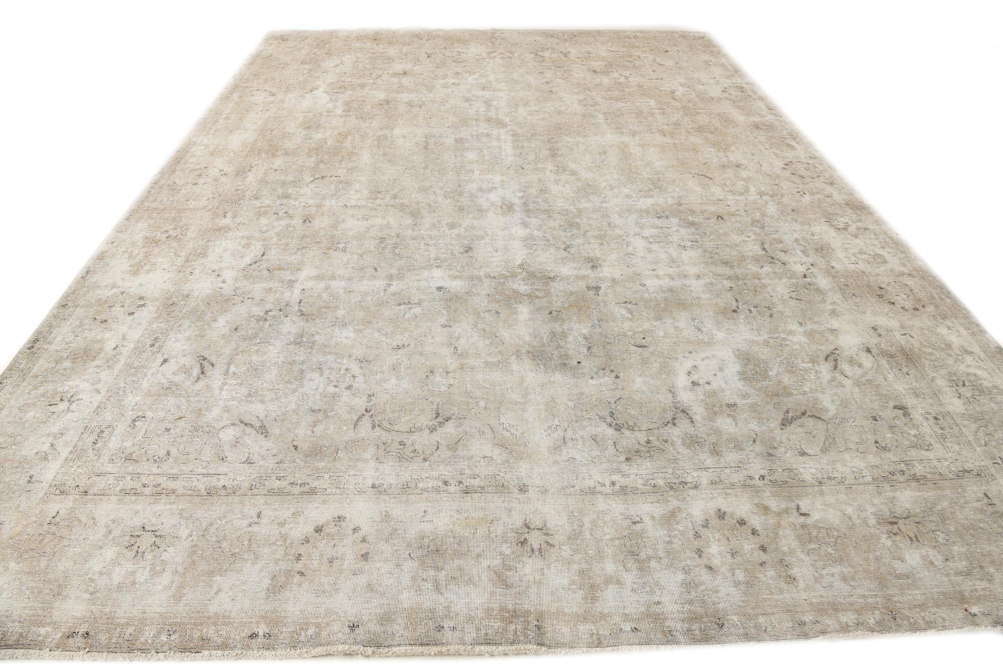 9' 2 x 12' 7 Hand Knotted Ultra Vintage Persian Wool Rug