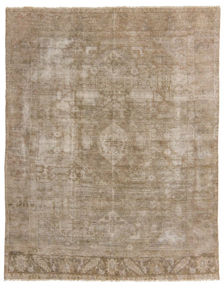 Detail image of 6' 6 x 9' 5 Hand Knotted Ultra Vintage Persian Wool Rug