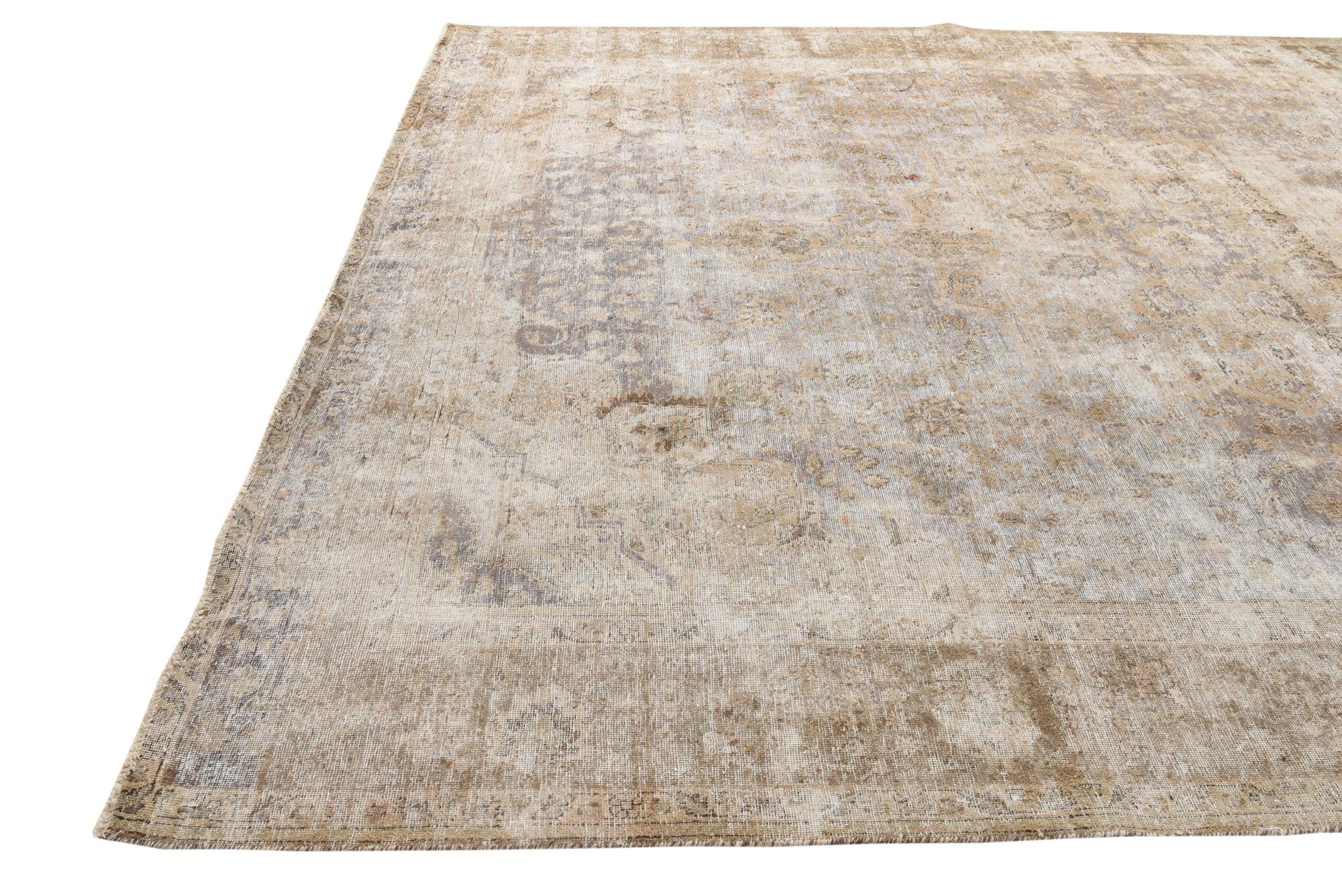 300cm x 365cm Hand Knotted Ultra Vintage Persian Wool Rug