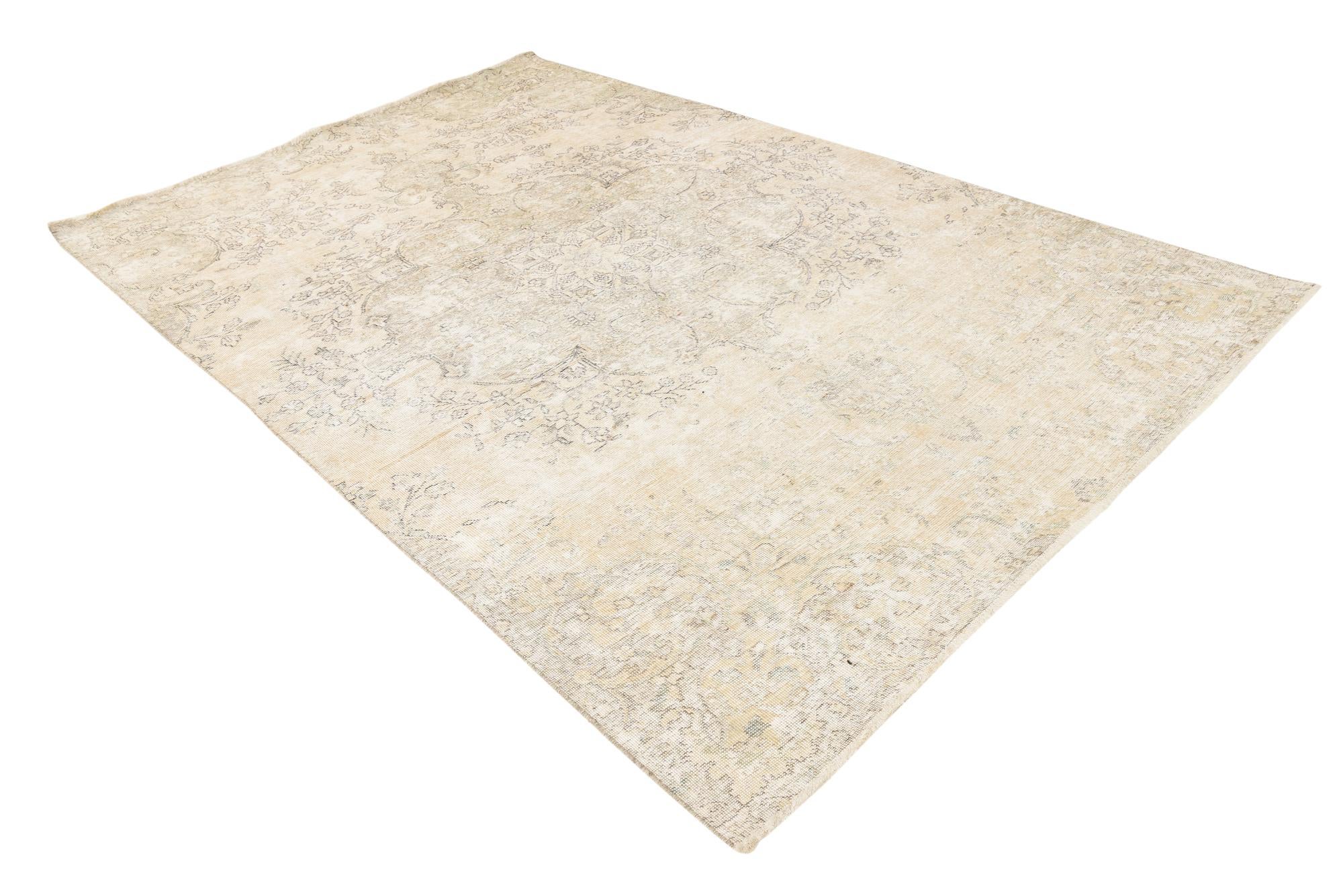 6' 6 x 10' Hand Knotted Ultra Vintage Persian Wool Rug