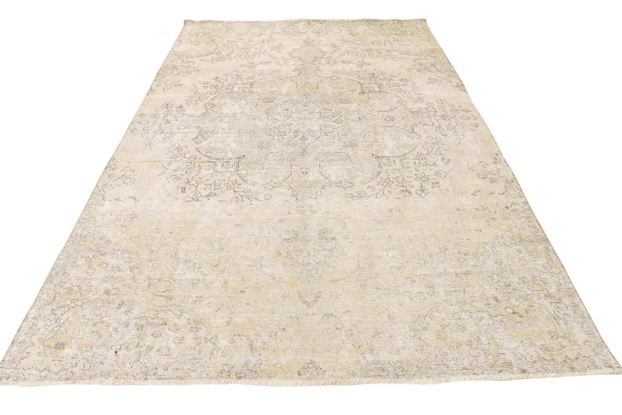 6' 6 x 10' Hand Knotted Ultra Vintage Persian Wool Rug