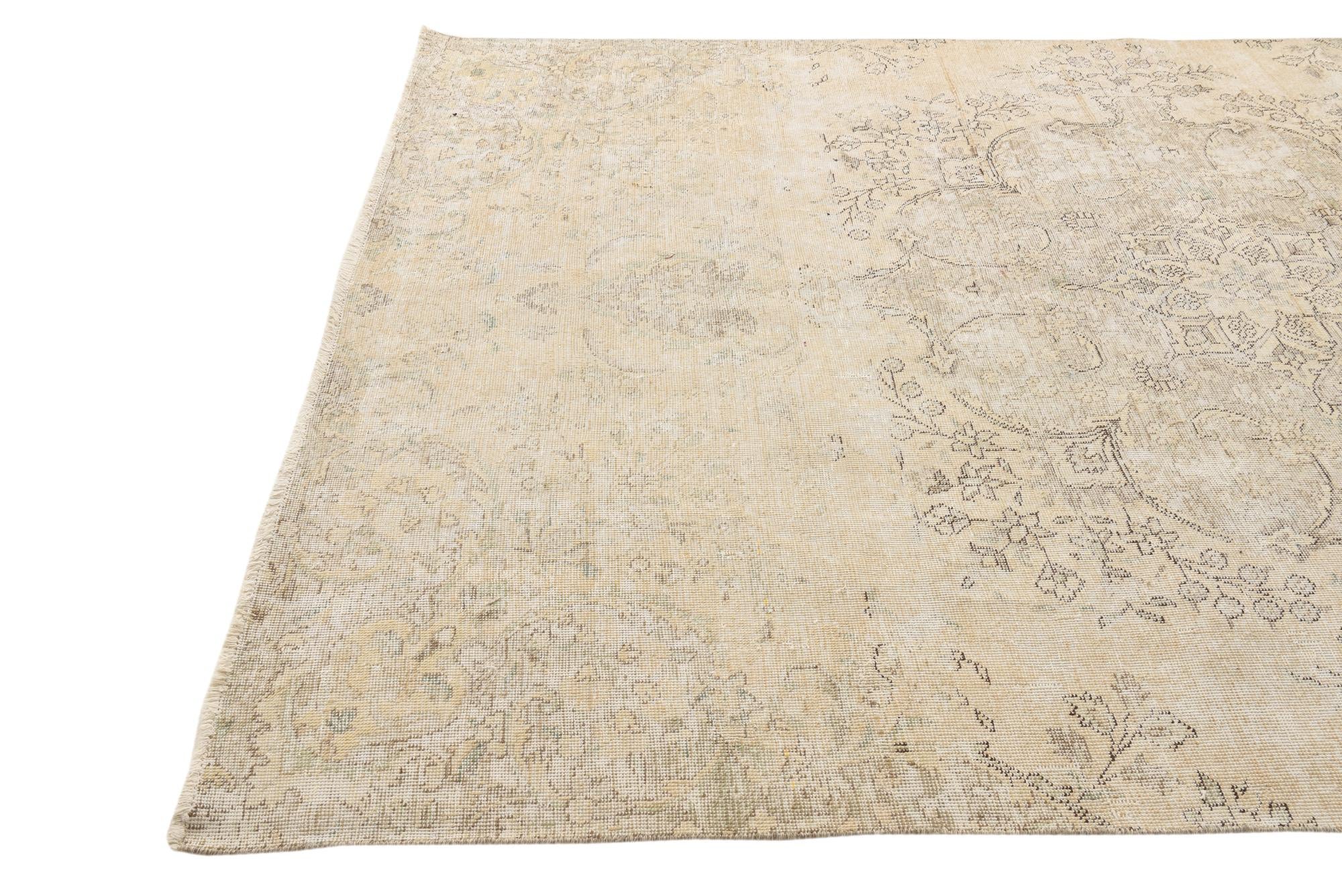 6' 6 x 10' Hand Knotted Ultra Vintage Persian Wool Rug