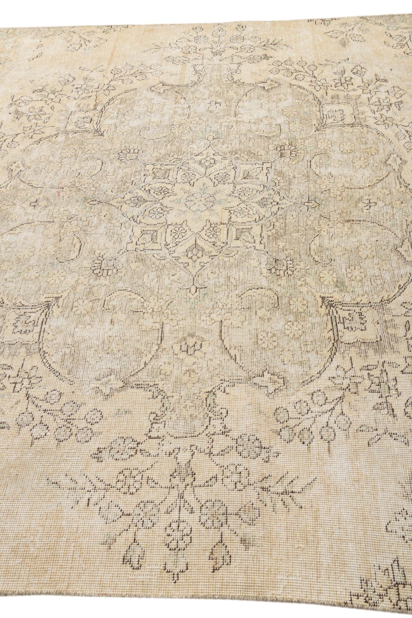 6' 6 x 10' Hand Knotted Ultra Vintage Persian Wool Rug