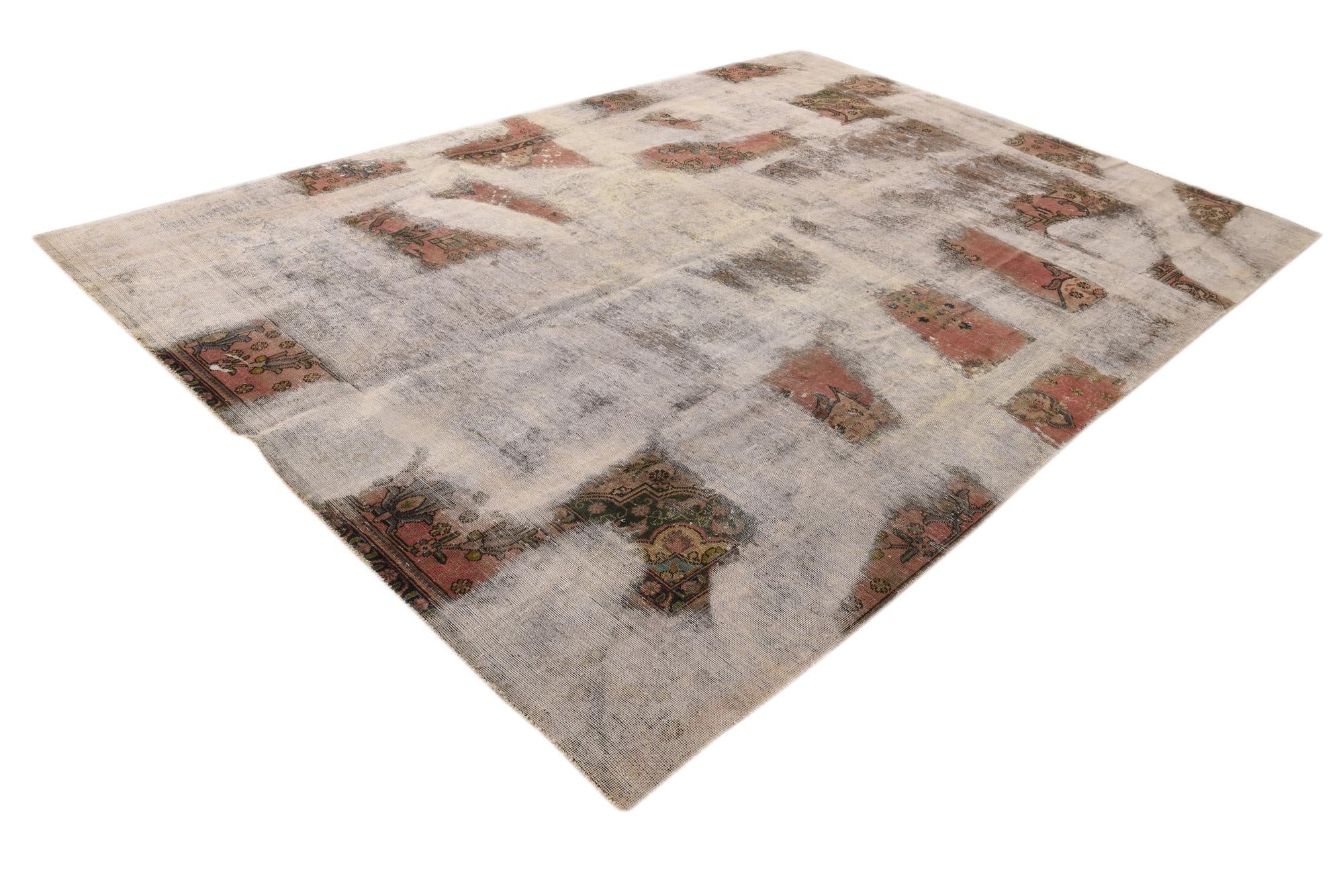 8' 11 x 12' 7 Hand Knotted Ultra Vintage Persian Wool Rug