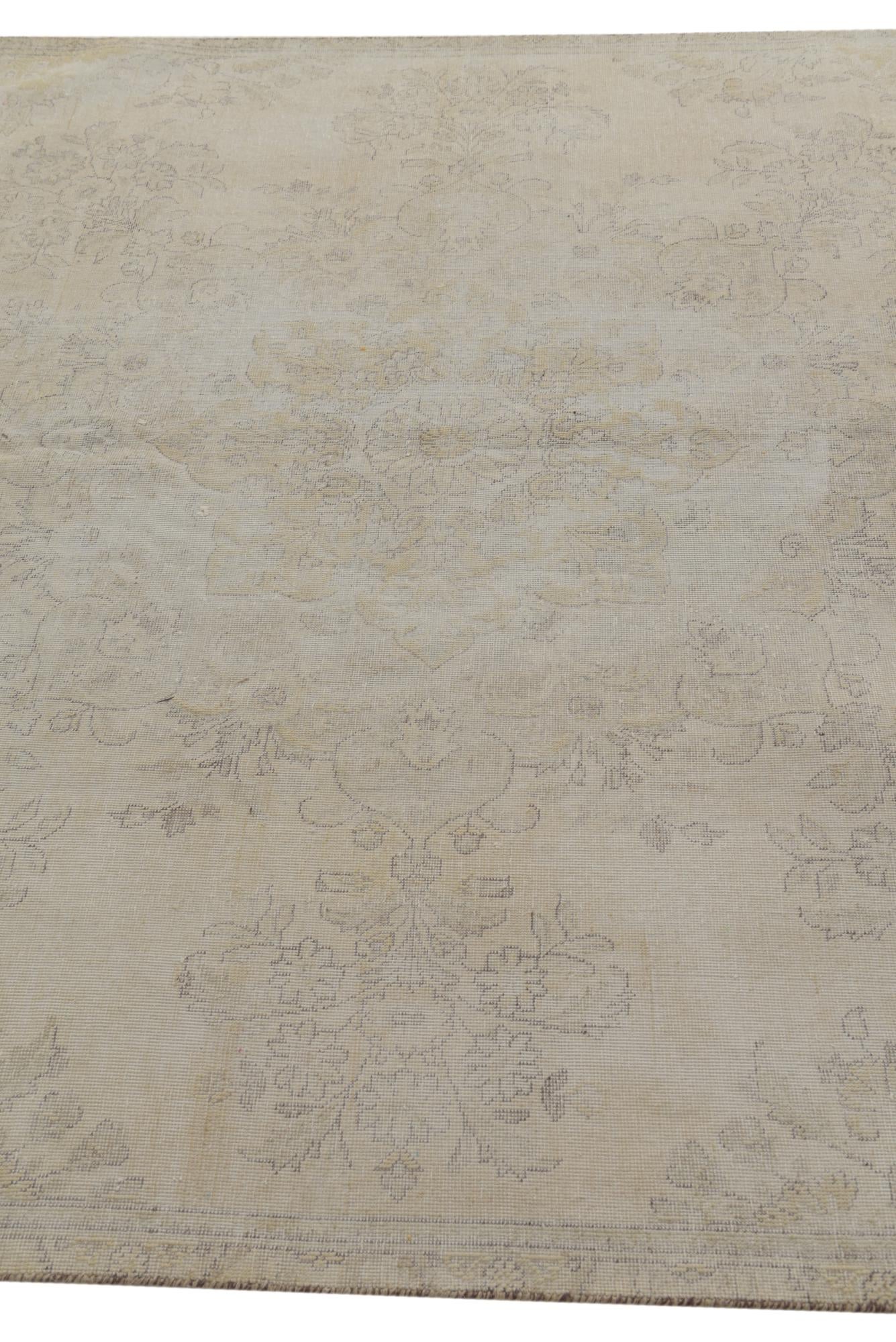 6' 1 x 9' 1 Hand Knotted Ultra Vintage Persian Wool Rug