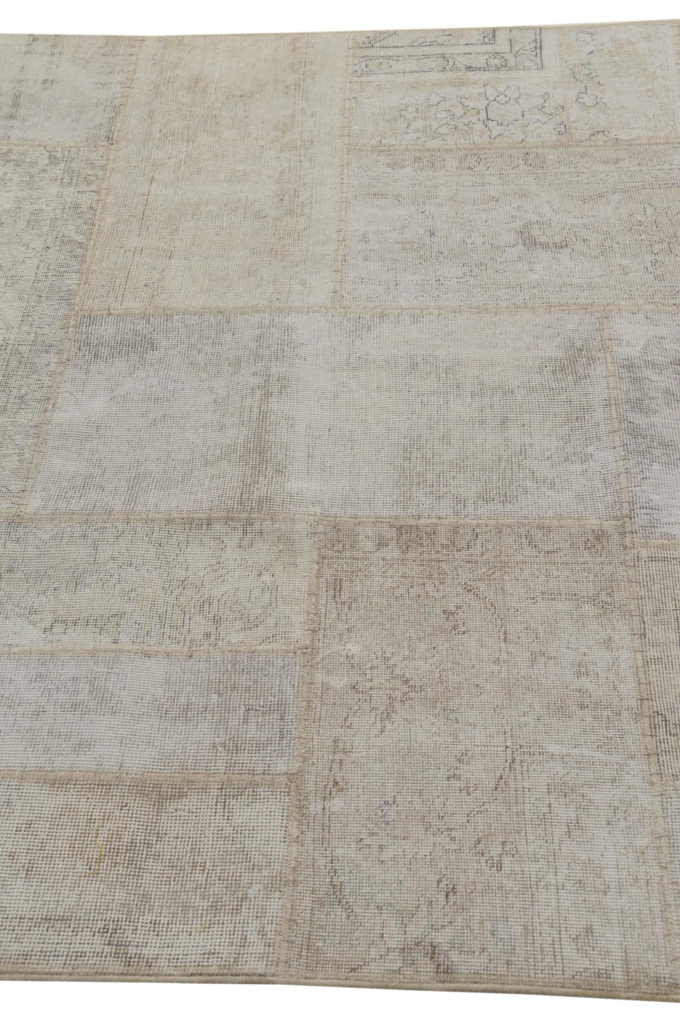 5' x 6' 8 Hand Knotted Ultra Vintage Persian Wool Rug
