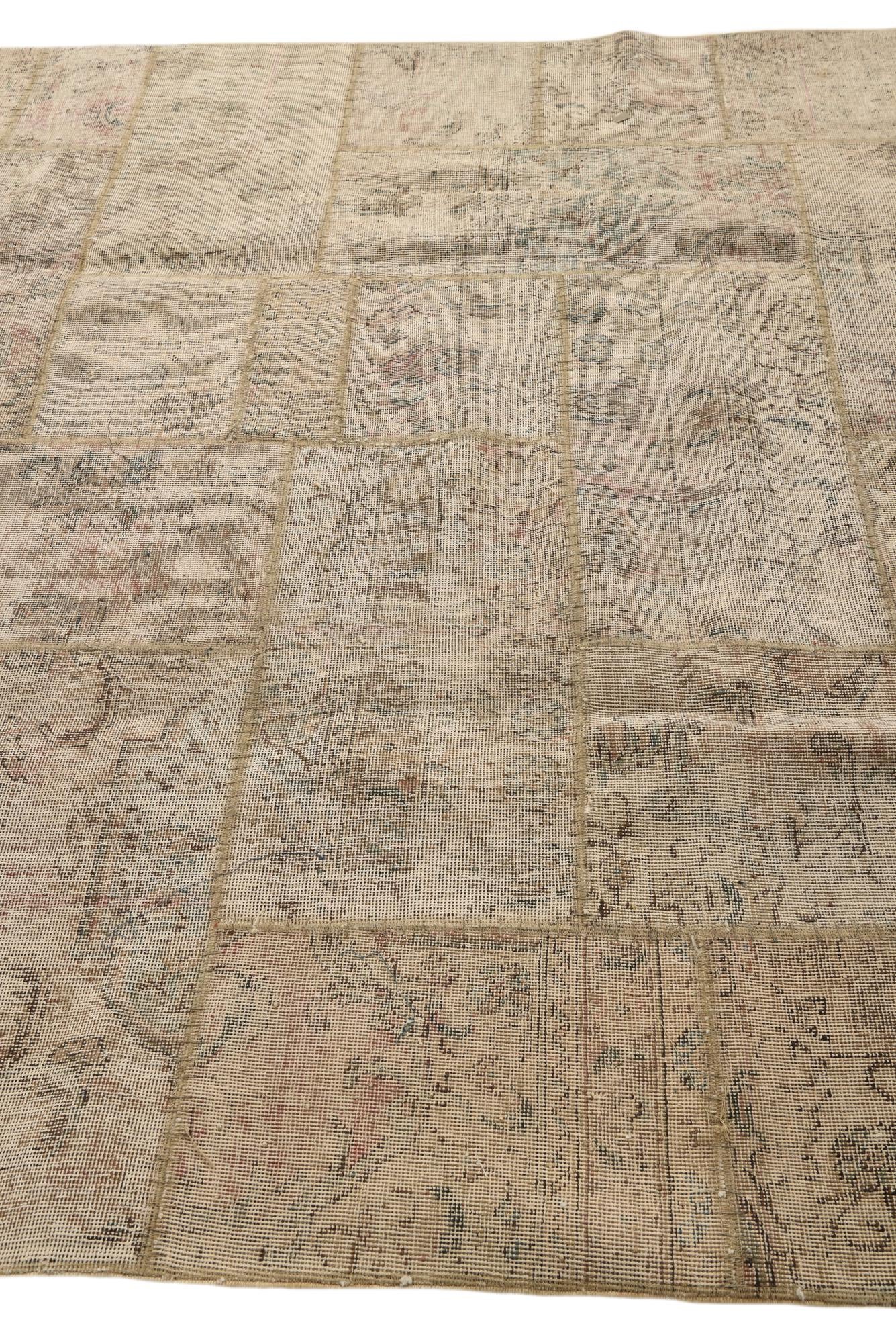 6' 9 x 10' Hand Knotted Ultra Vintage Persian Wool Rug