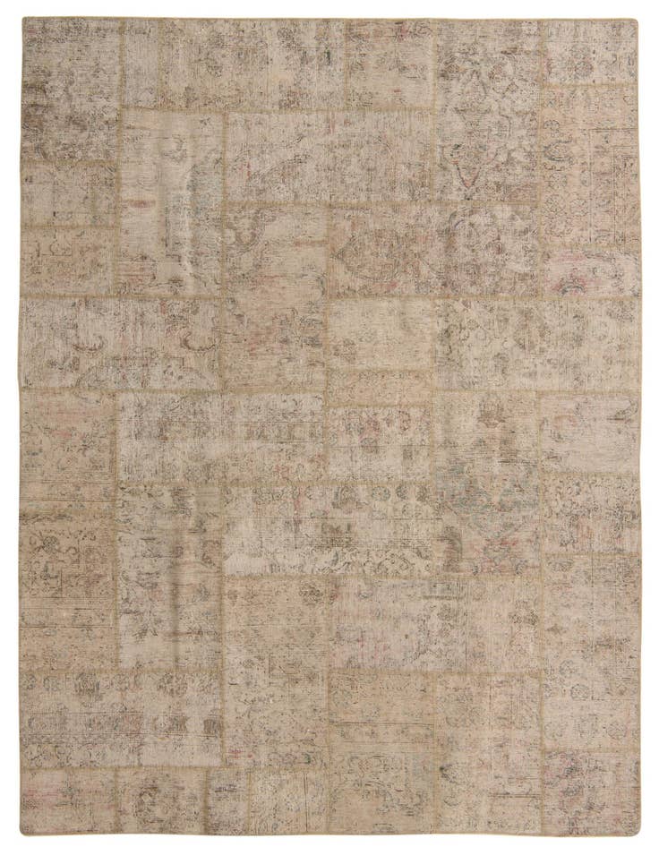 Detail image of 6' 9 x 10' Hand Knotted Ultra Vintage Persian Wool Rug