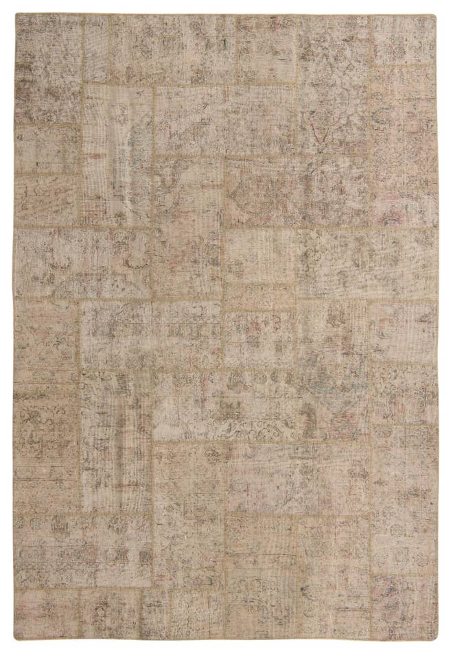 Detail image of 6' 9 x 10' Hand Knotted Ultra Vintage Persian Wool Rug
