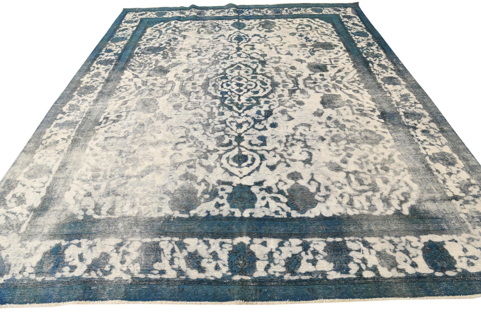 9' 7 x 12' 5 Hand Knotted Ultra Vintage Persian Wool Rug