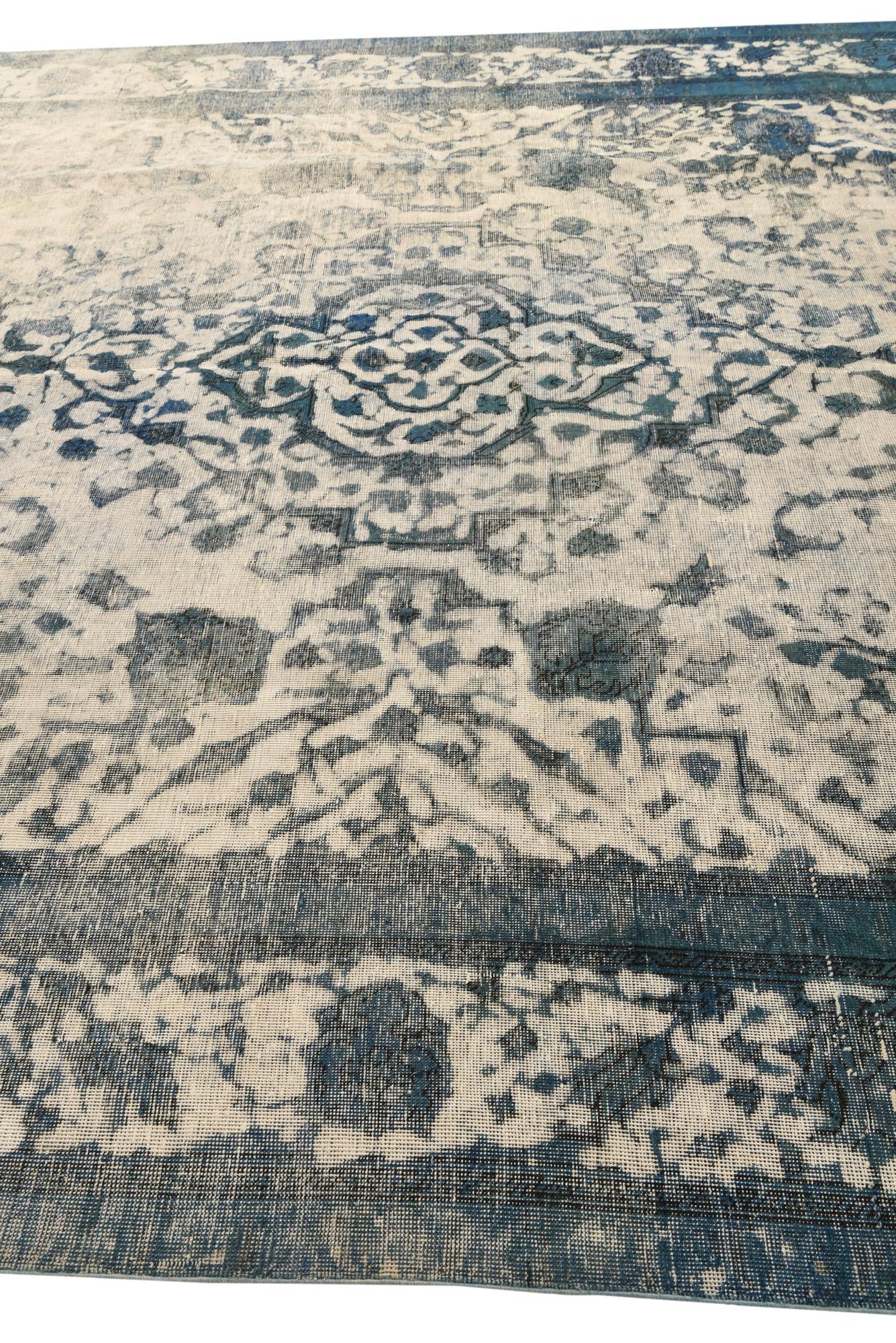 9' 7 x 12' 5 Hand Knotted Ultra Vintage Persian Wool Rug