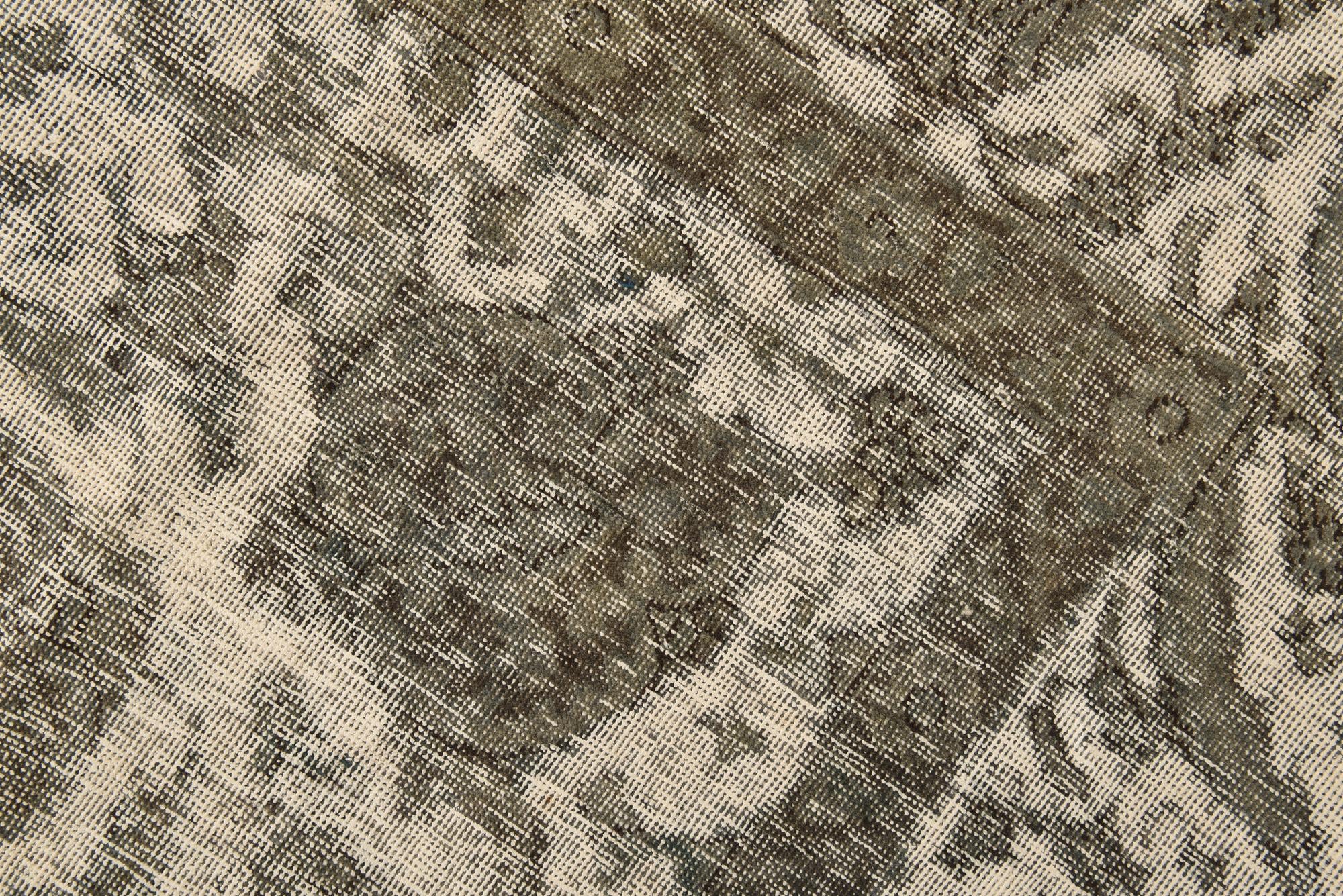 9' 6 x 12' 3 Hand Knotted Ultra Vintage Persian Wool Rug