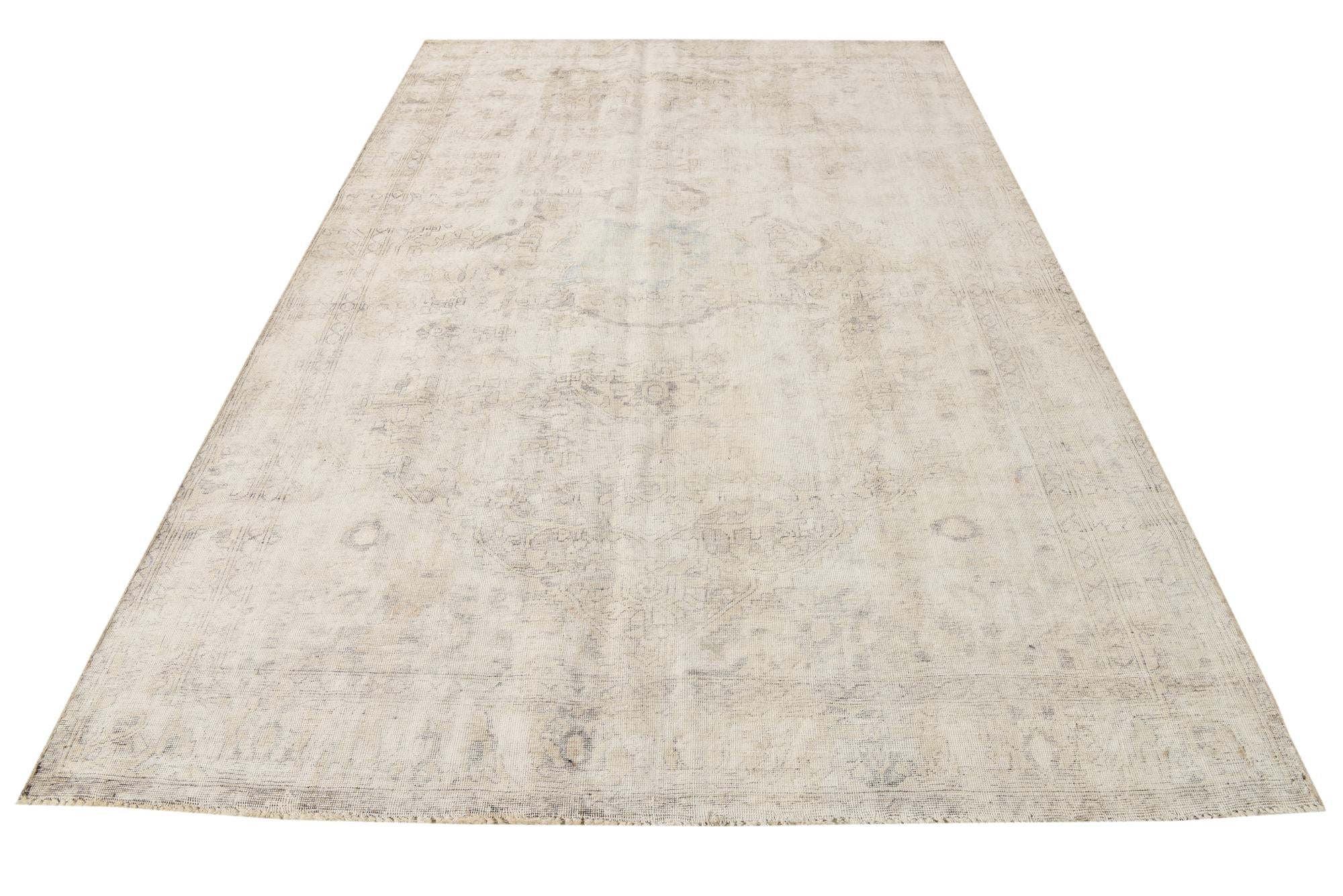 6' 8 x 10' Hand Knotted Ultra Vintage Persian Wool Rug