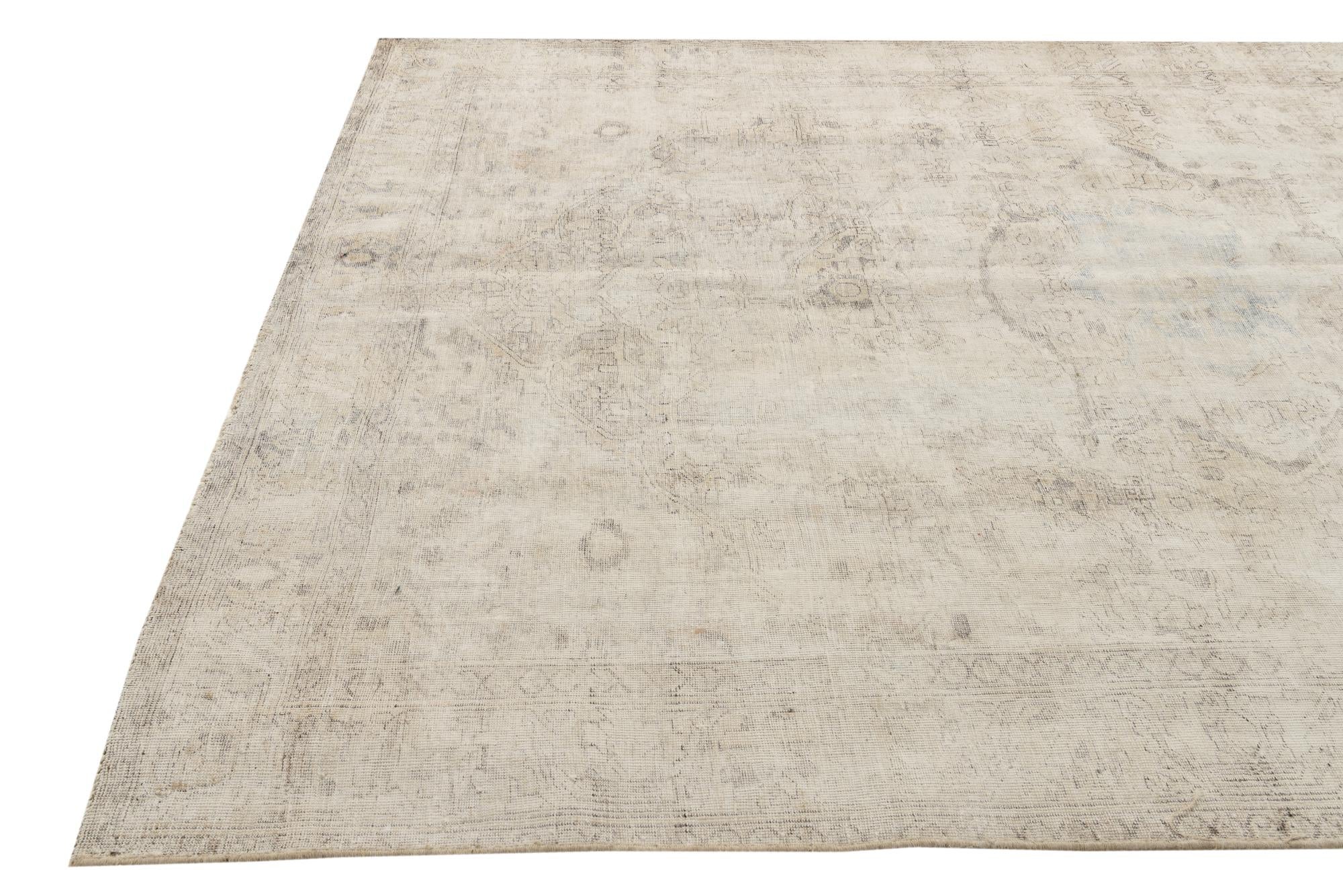 6' 8 x 10' Hand Knotted Ultra Vintage Persian Wool Rug