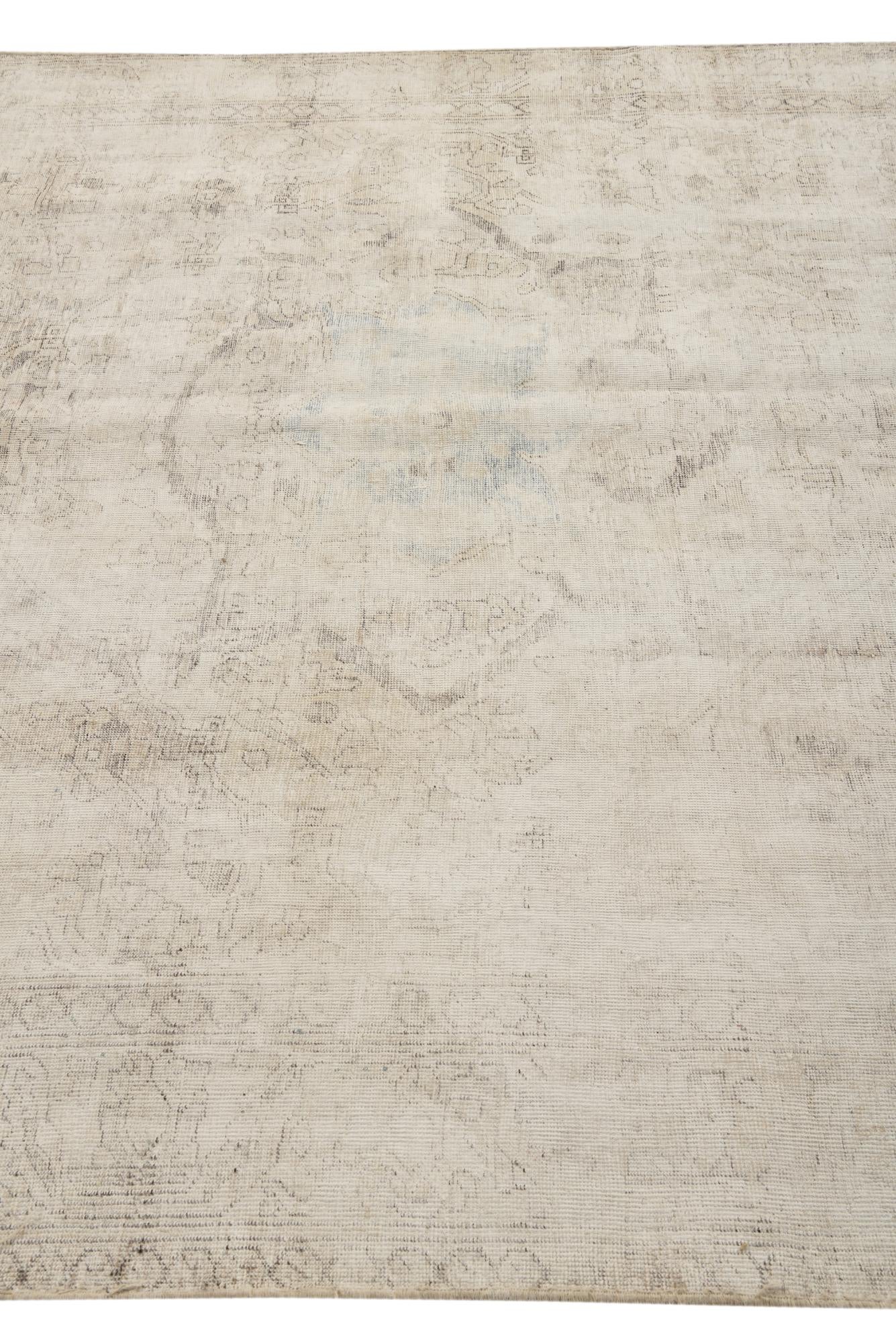 6' 8 x 10' Hand Knotted Ultra Vintage Persian Wool Rug