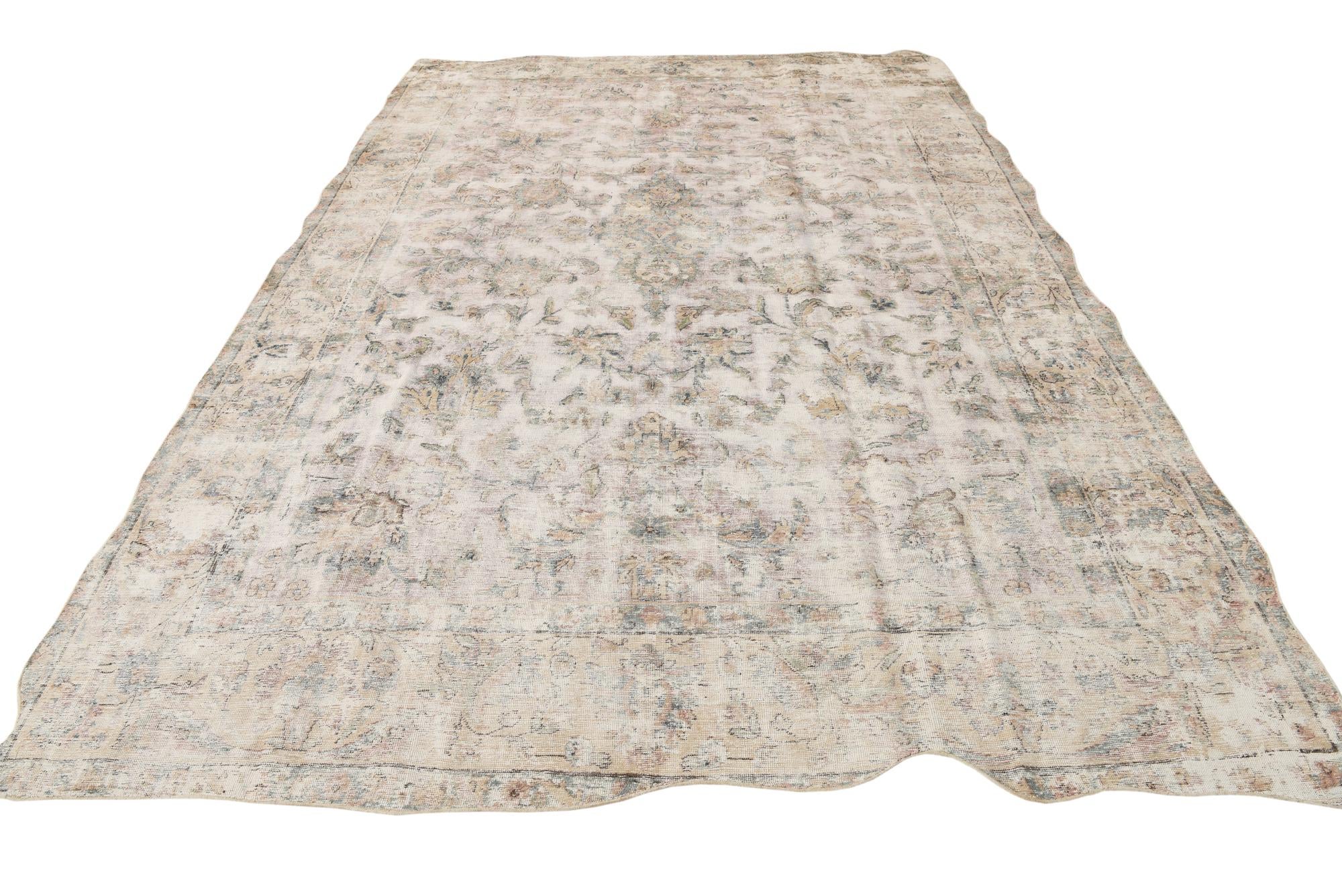 9' 1 x 12' Hand Knotted Ultra Vintage Persian Wool Rug