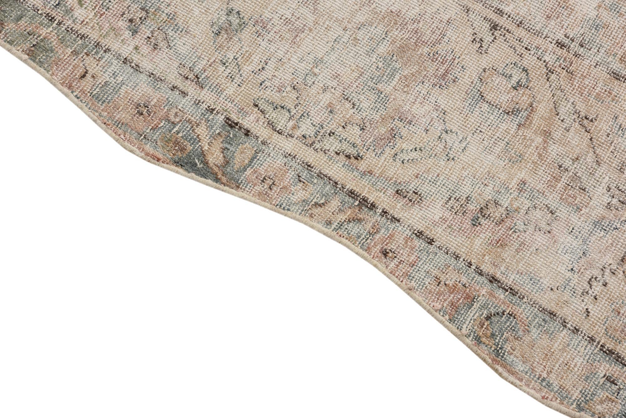 9' 1 x 12' Hand Knotted Ultra Vintage Persian Wool Rug